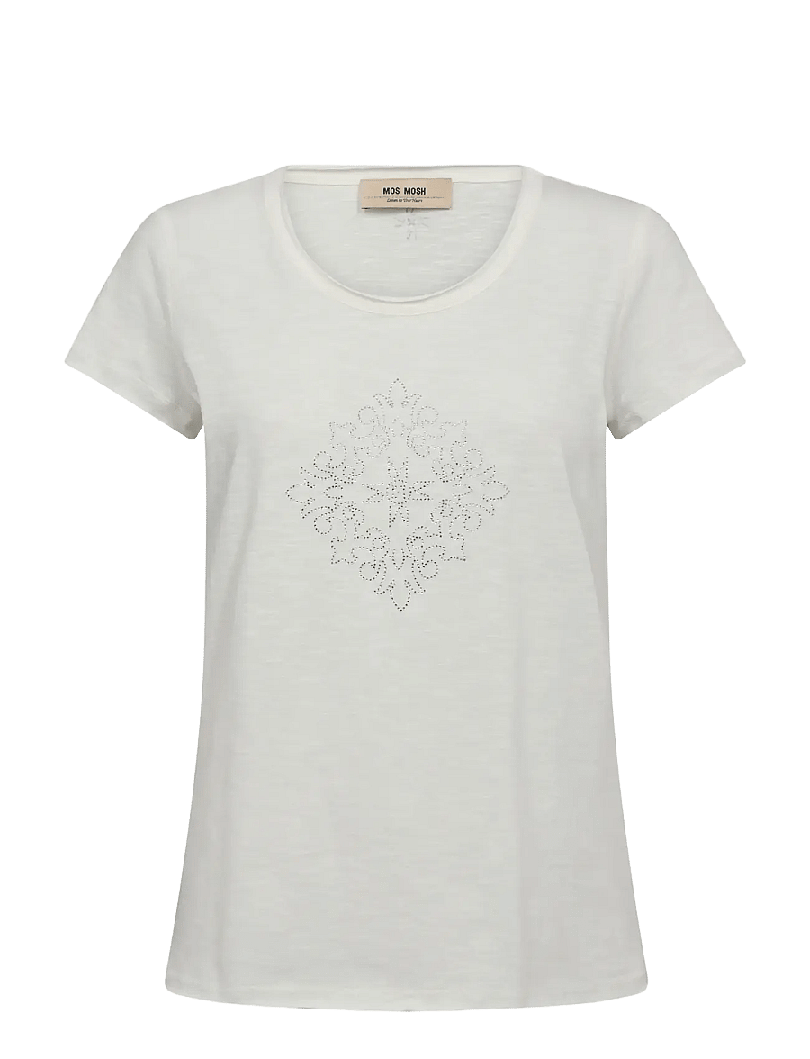 MOS MOSH - MMSherri O-SS Glam Tee - t-shirts - ecru - 0