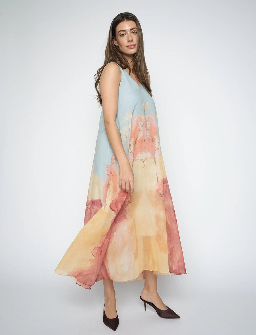 MOS MOSH - MMNylo Landscape Dress - aftonklänningar - skyway - 0