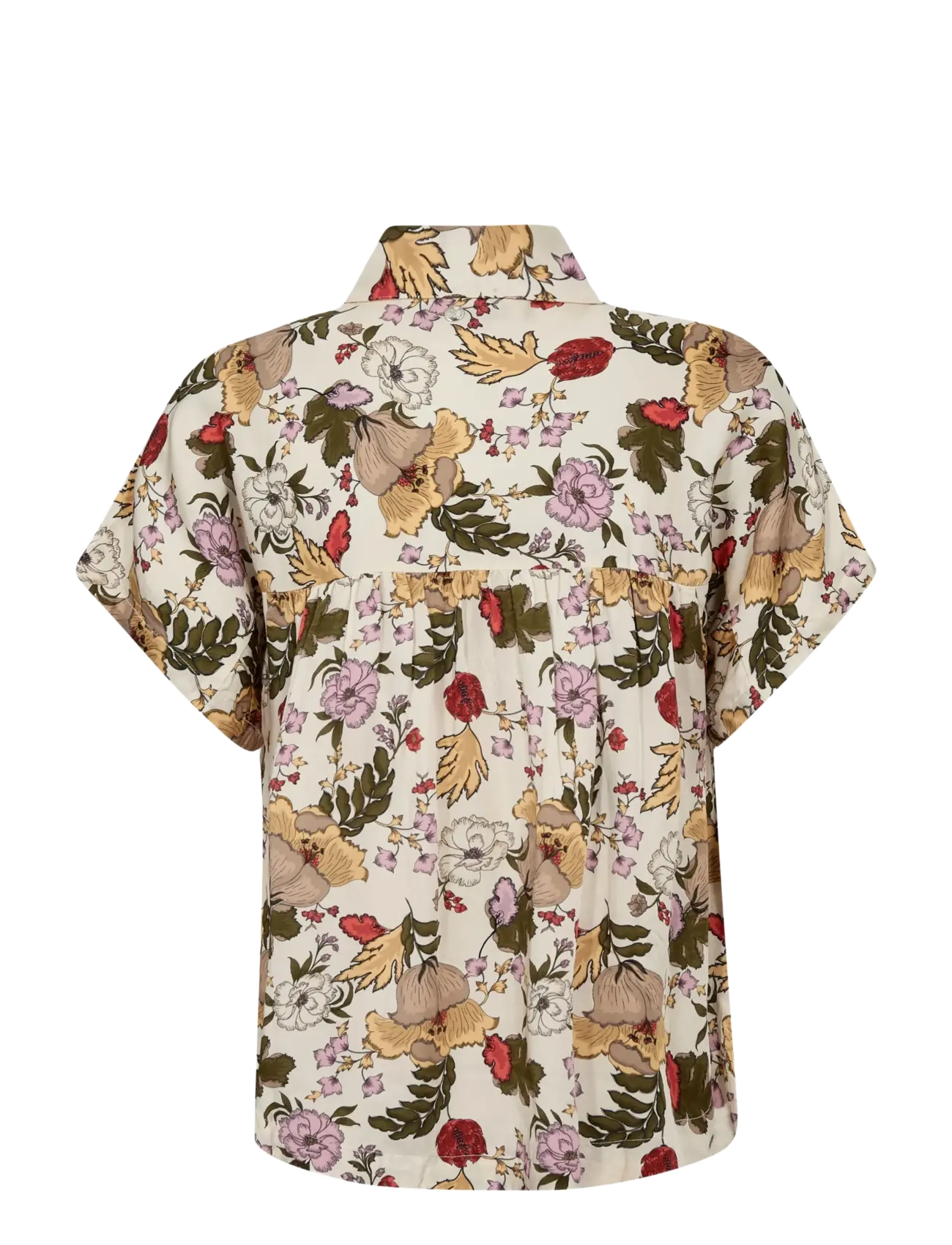 MOS MOSH - MMWinie Flowwi Blouse - kortärmade blusar - ecru - 2