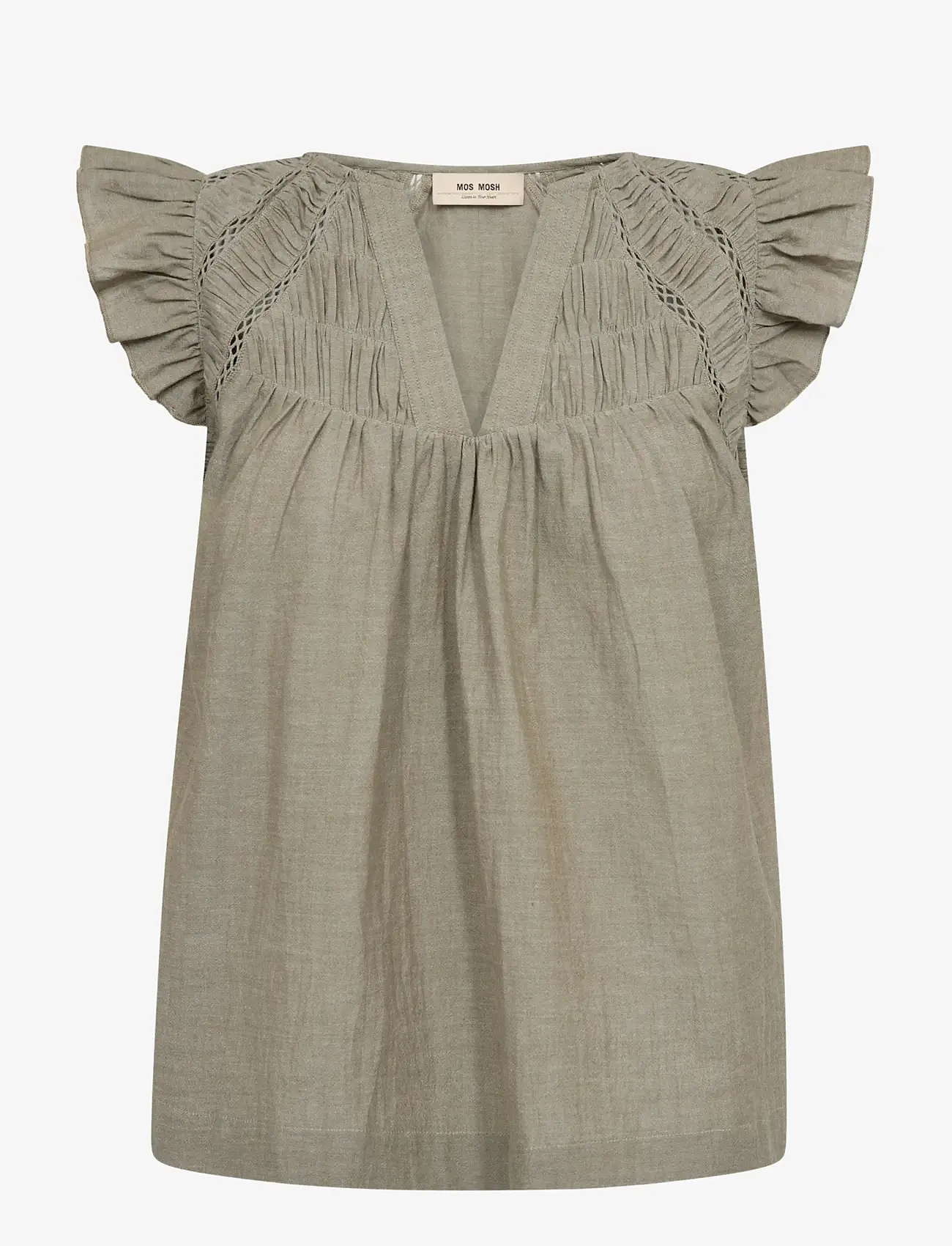 MOS MOSH - MMWoda Izha Blouse - kortærmede bluser - burnt olive - 1