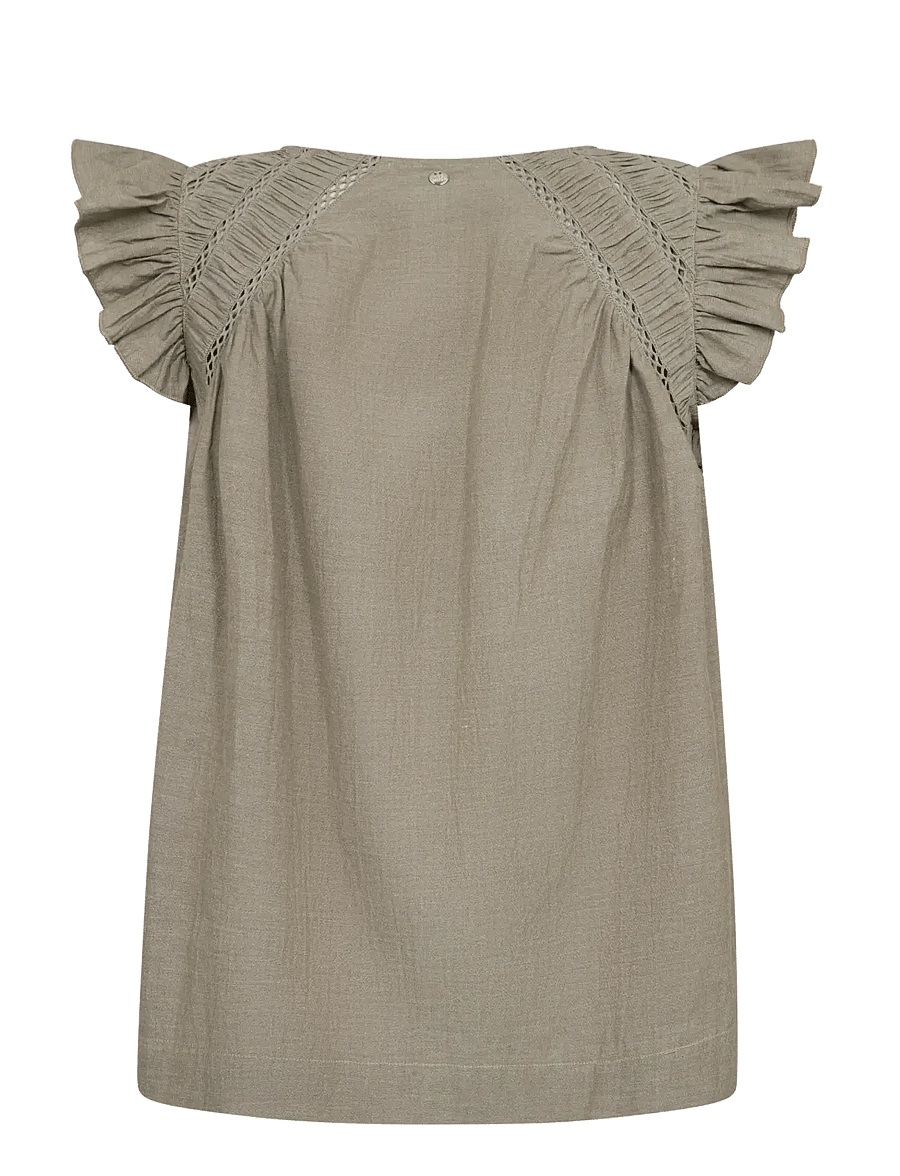 MOS MOSH - MMWoda Izha Blouse - kurzärmelige blusen - burnt olive - 2