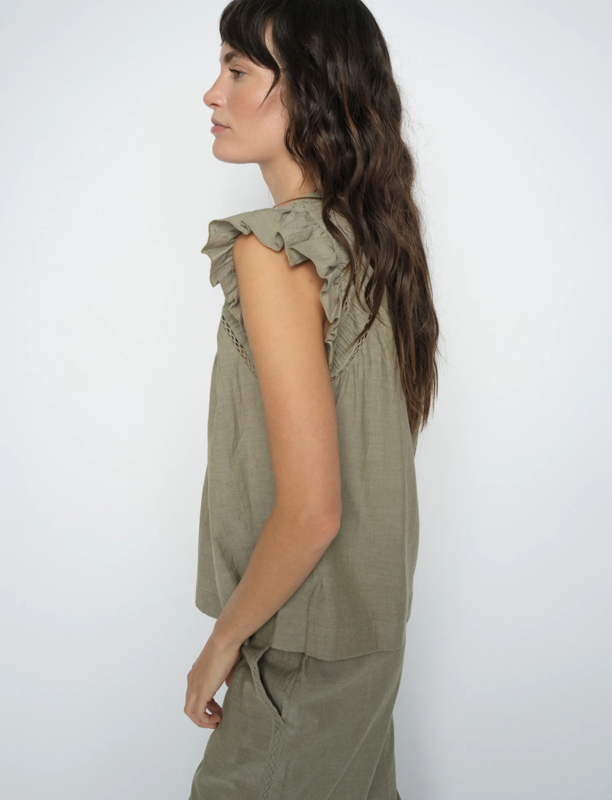 MOS MOSH - MMWoda Izha Blouse - kortärmade blusar - burnt olive - 3