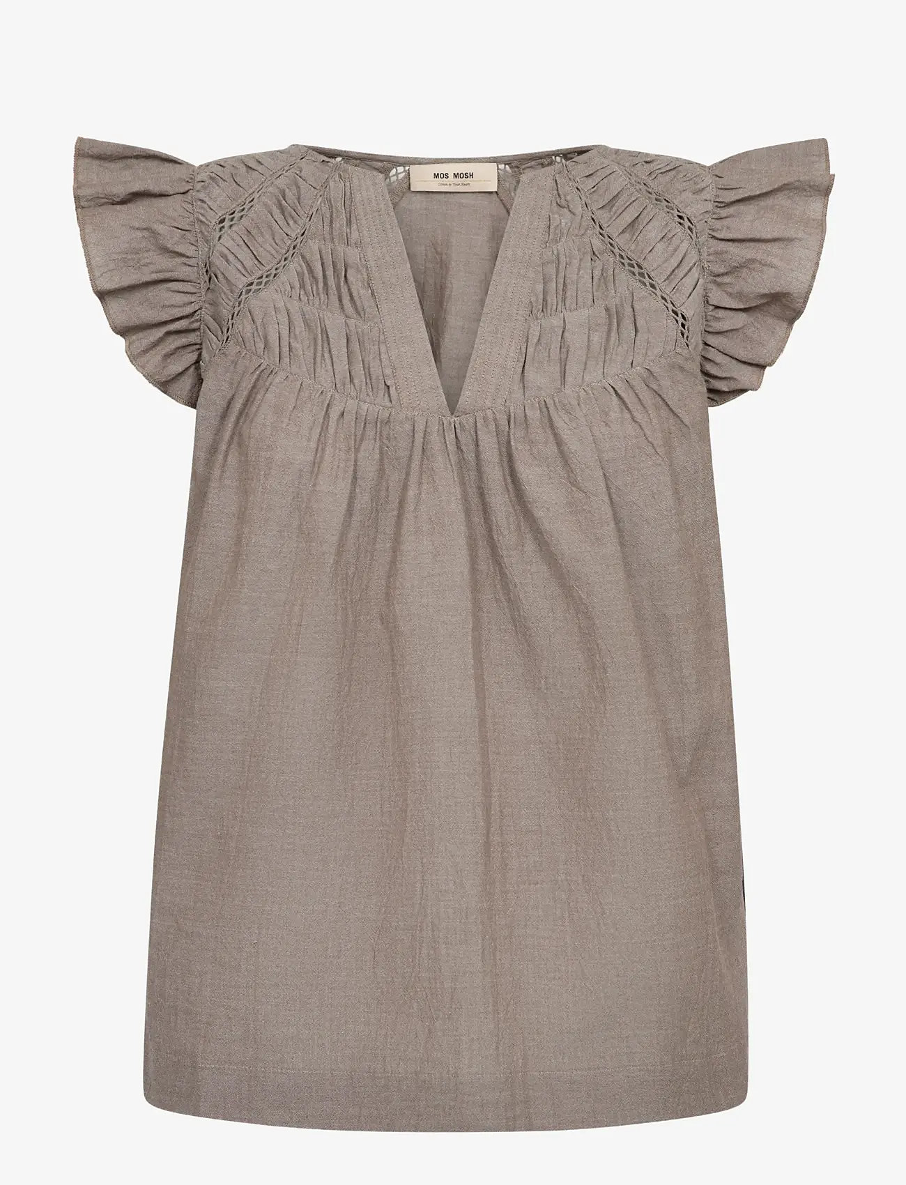MOS MOSH - MMWoda Izha Blouse - kurzämlige blusen - chocolate chip - 1