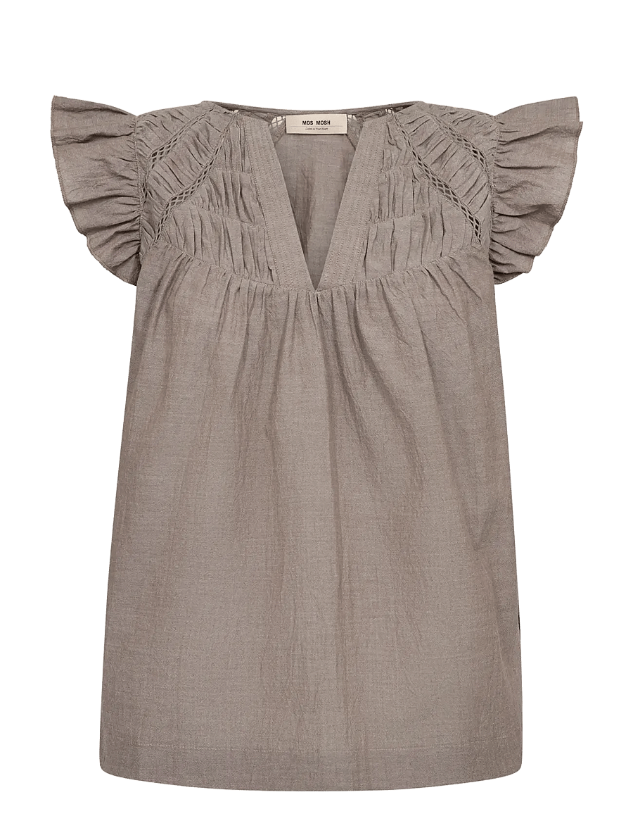 MOS MOSH - MMWoda Izha Blouse - kurzärmelige blusen - chocolate chip - 1