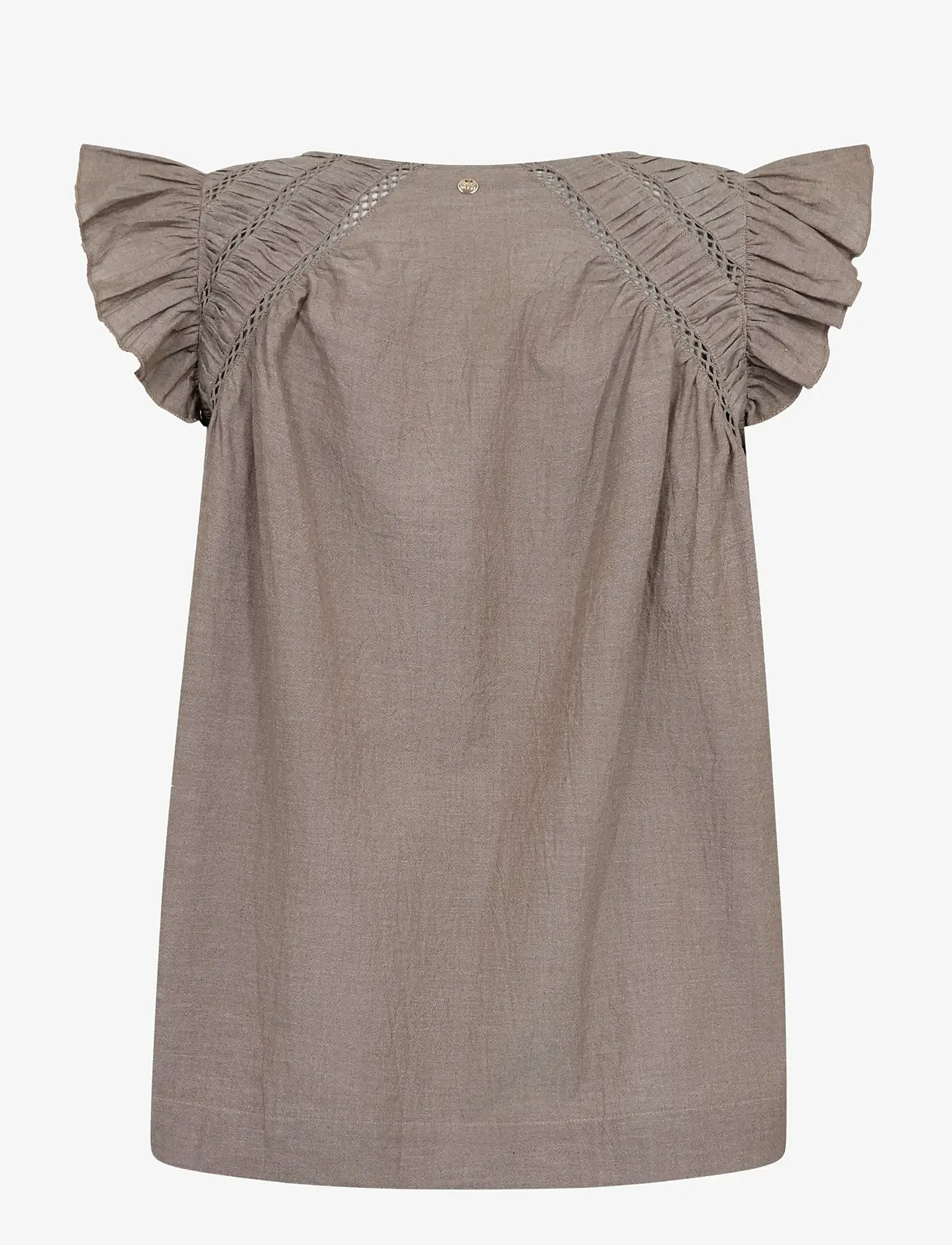 MOS MOSH - MMWoda Izha Blouse - kurzämlige blusen - chocolate chip - 2
