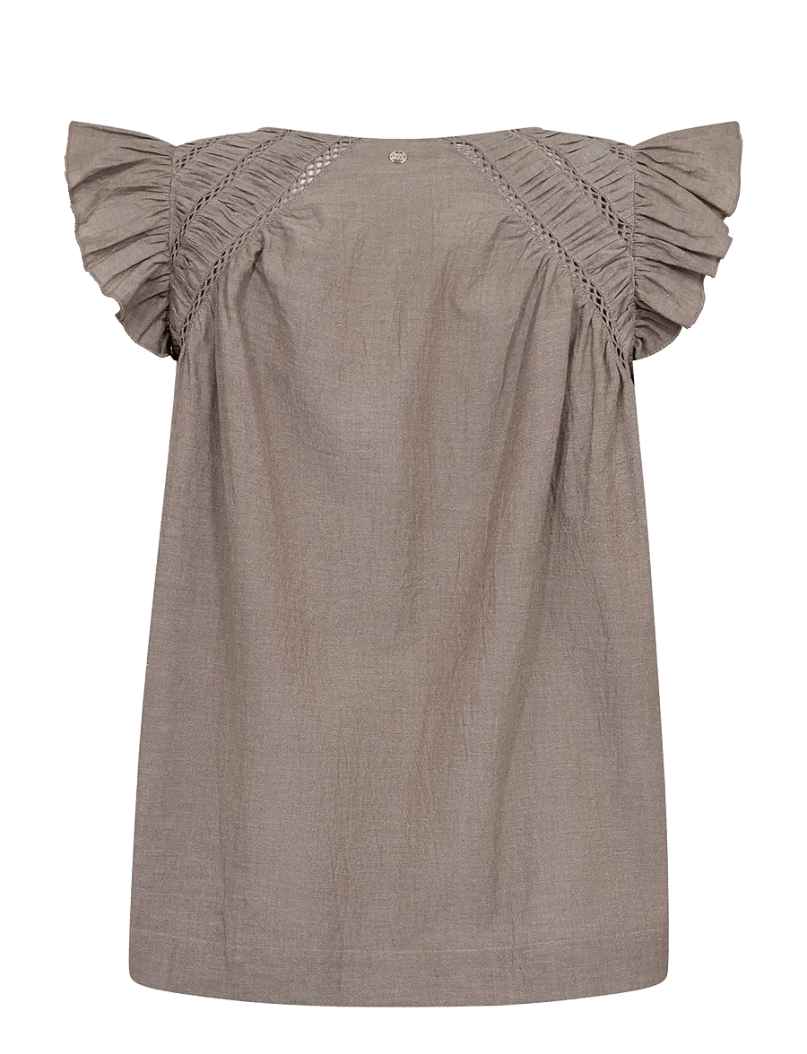 MOS MOSH - MMWoda Izha Blouse - kurzärmelige blusen - chocolate chip - 2