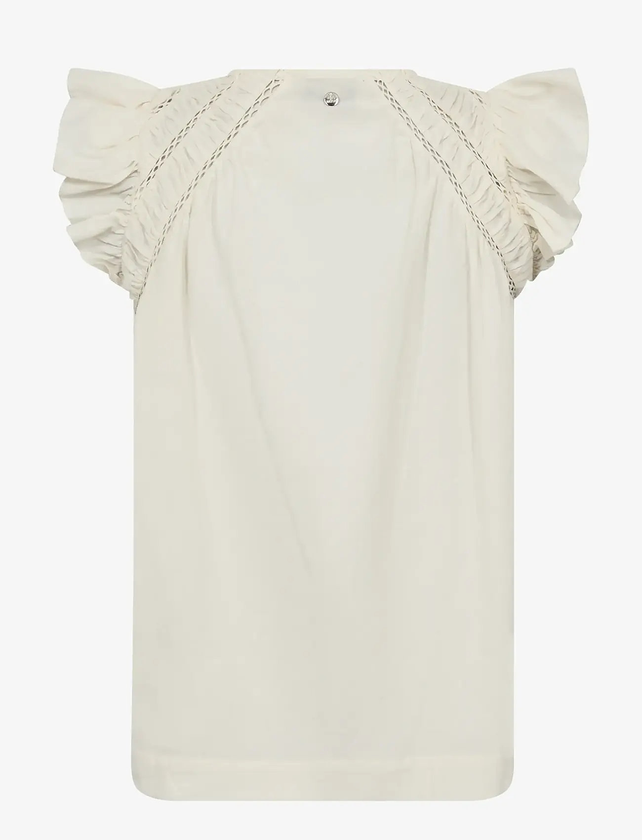 MOS MOSH - MMWoda Izha Blouse - kortærmede bluser - ecru - 2