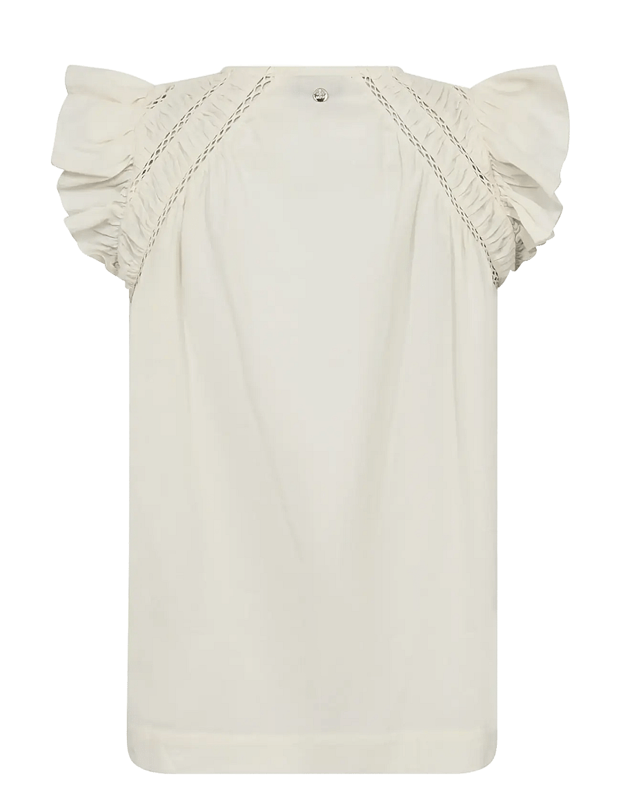 MOS MOSH - MMWoda Izha Blouse - kurzärmelige blusen - ecru - 2