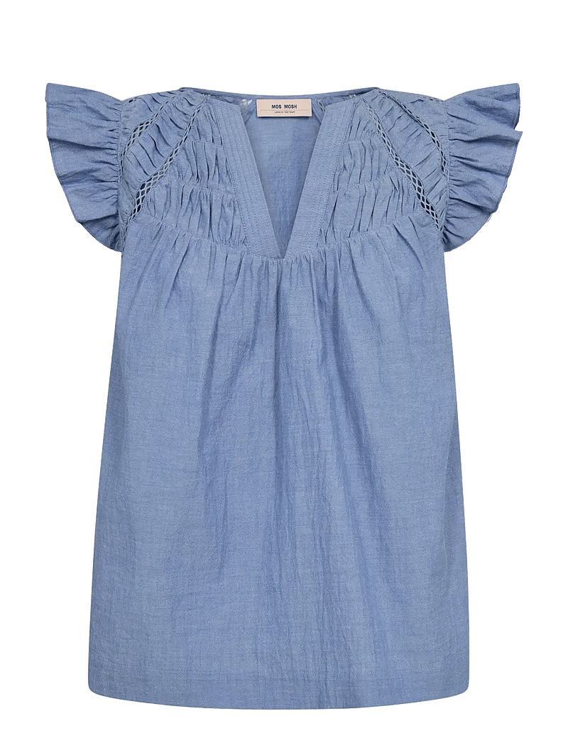 MOS MOSH - MMWoda Izha Blouse - kurzämlige blusen - regatta - 1