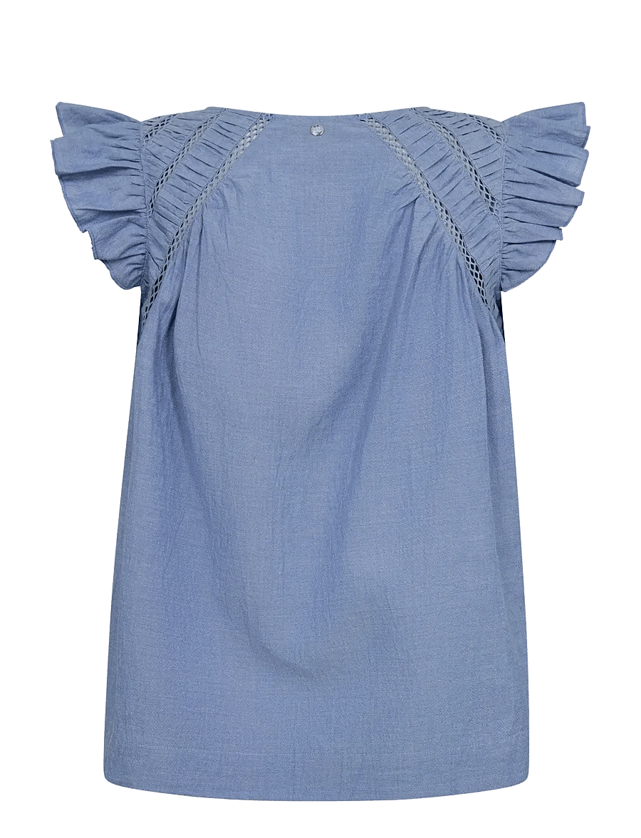 MOS MOSH - MMWoda Izha Blouse - kurzärmelige blusen - regatta - 2