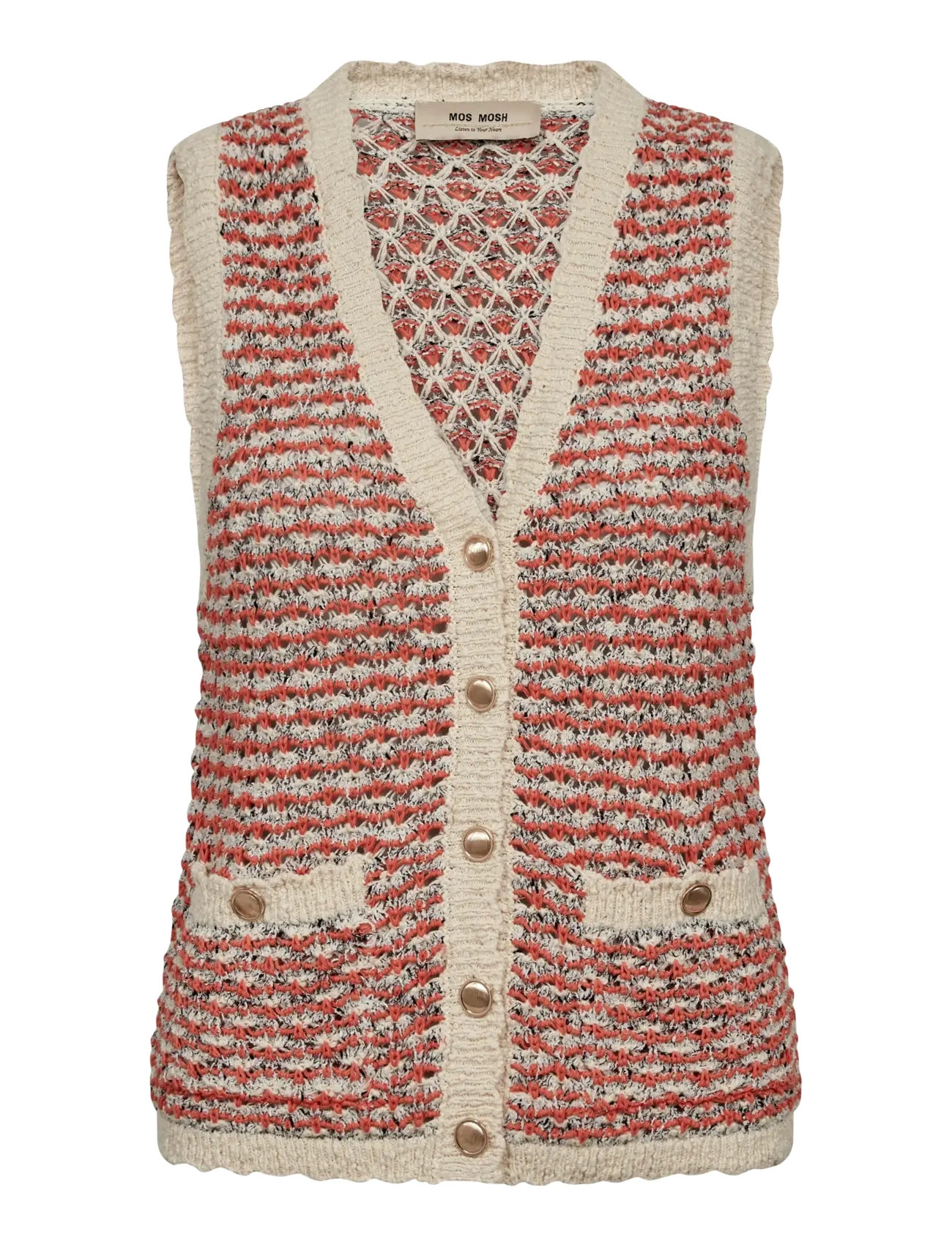 MOS MOSH MMMiah Knit Vest - Gebreide truien & vesten - EMBERGLOW / beige