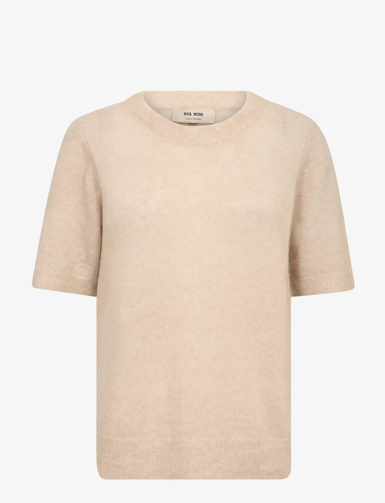 MOS MOSH - MMMape SS O-Neck Knit - striktrøjer - doeskin - 0