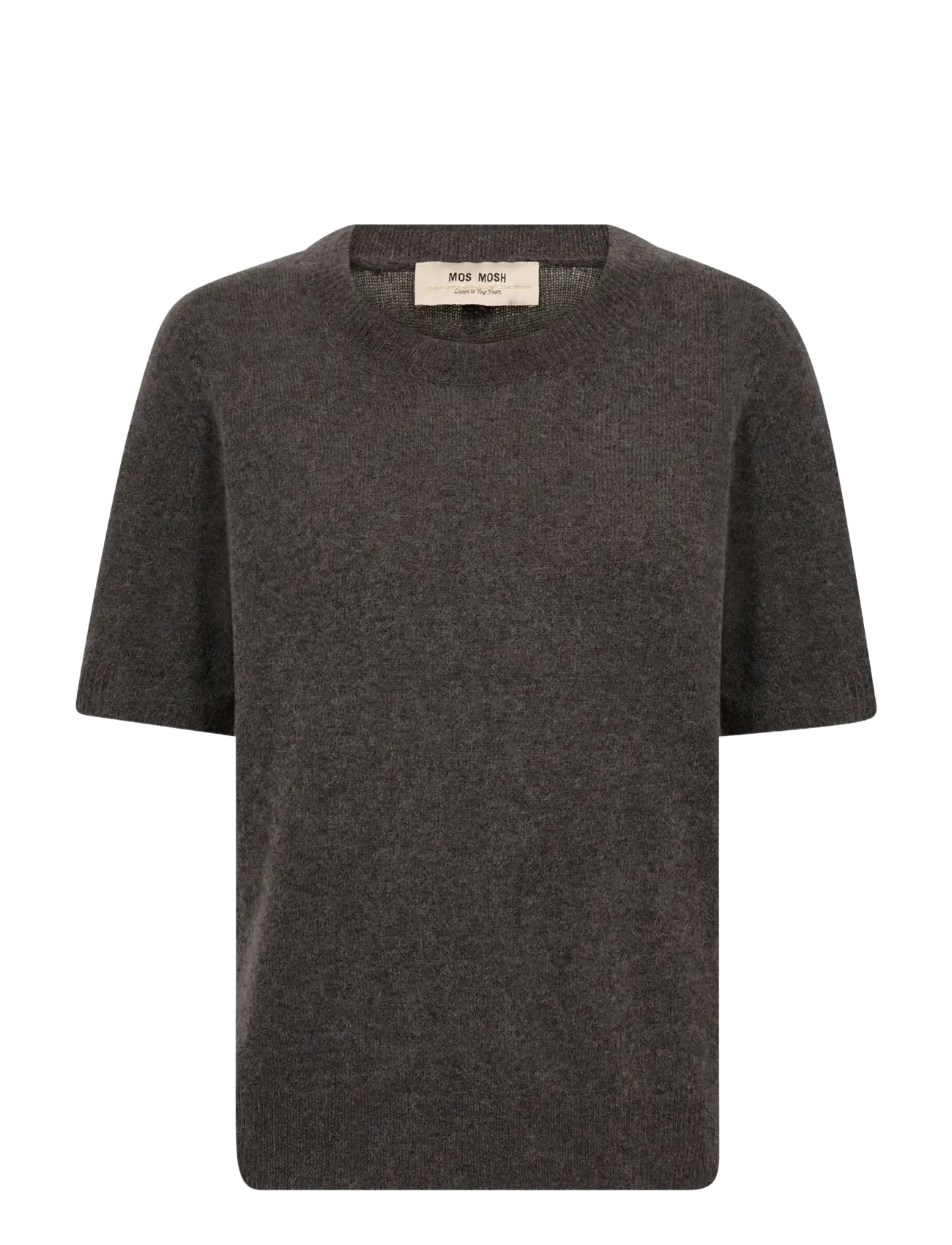 MOS MOSH MMMape SS O-Neck Knit - Stickade tröjor - SUBTERRANEAN / grey