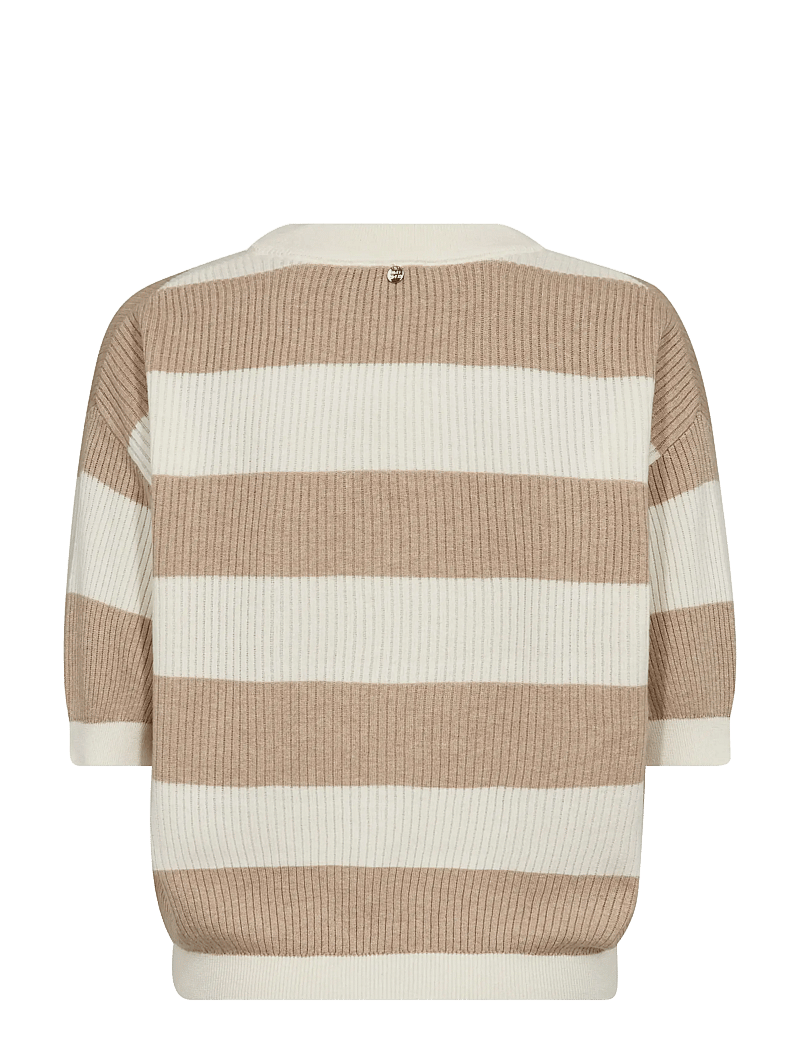 MOS MOSH - MMPinna Stripe SS Knit - cashmere - doeskin - 1