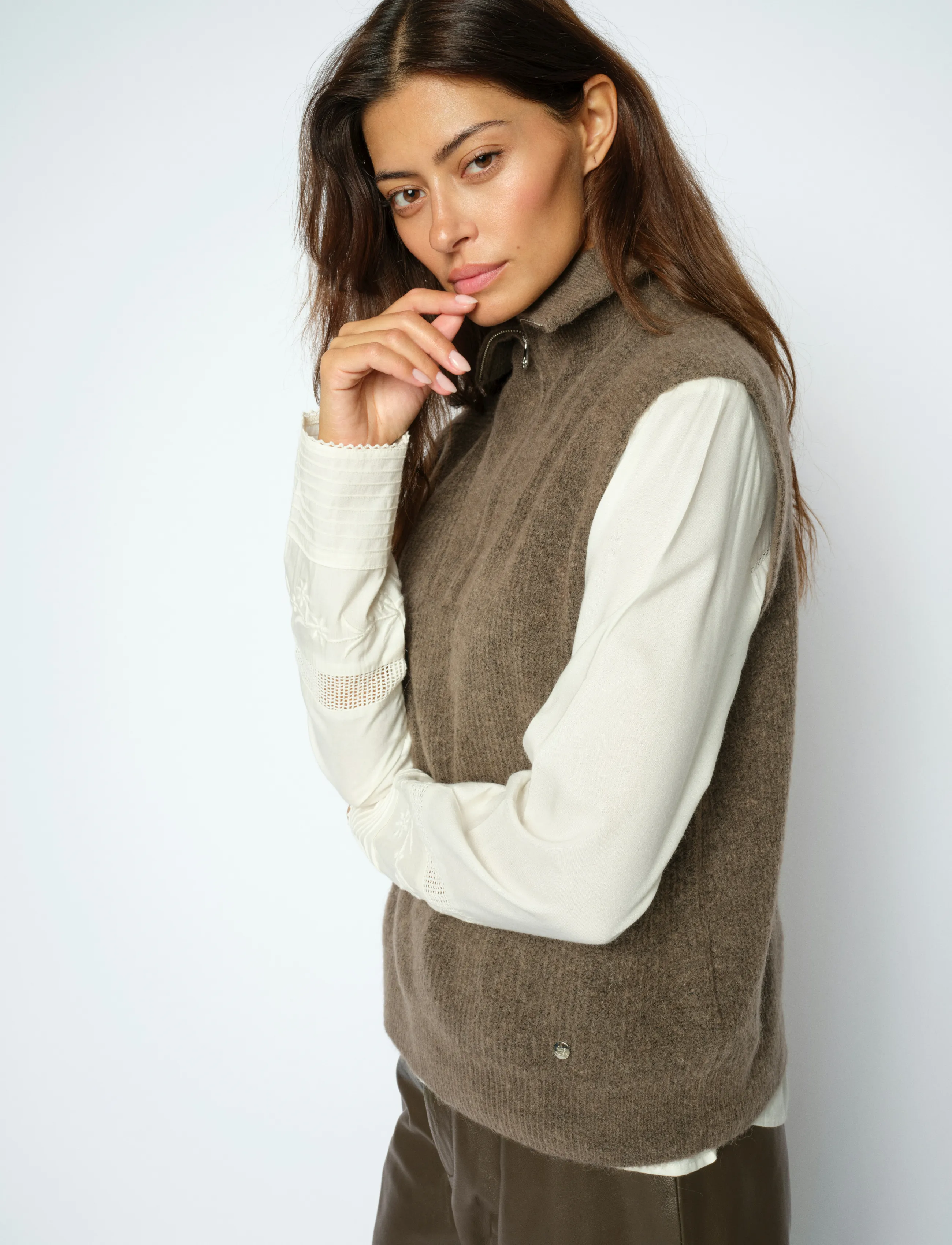 MOS MOSH - MMThora Highneck SL Knit - striktrøjer - falcon - 3