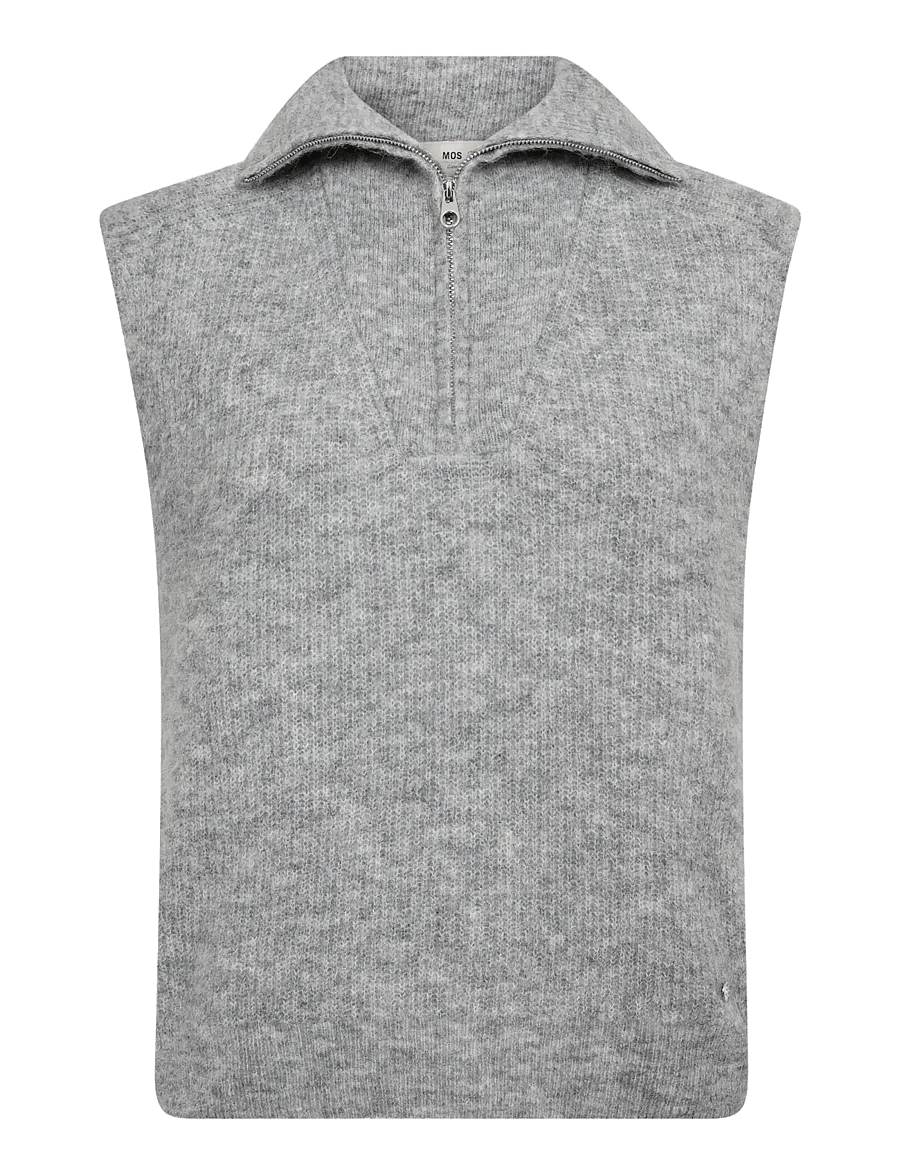 MOS MOSH - MMThora Highneck SL Knit - kampsunid - grey melange - 1