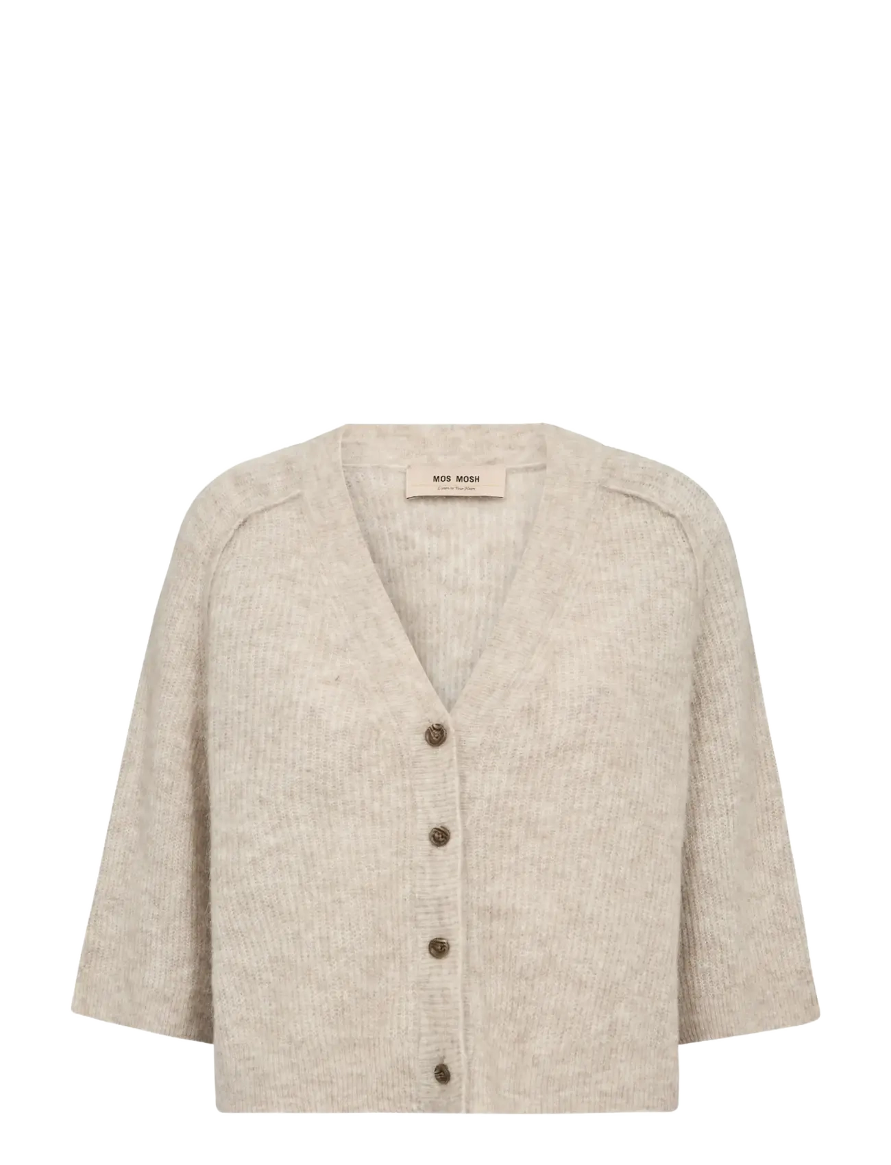 MOS MOSH MMThora Lizet Knit Cardigan - Nordisk style - FEATHER GRAY / beige