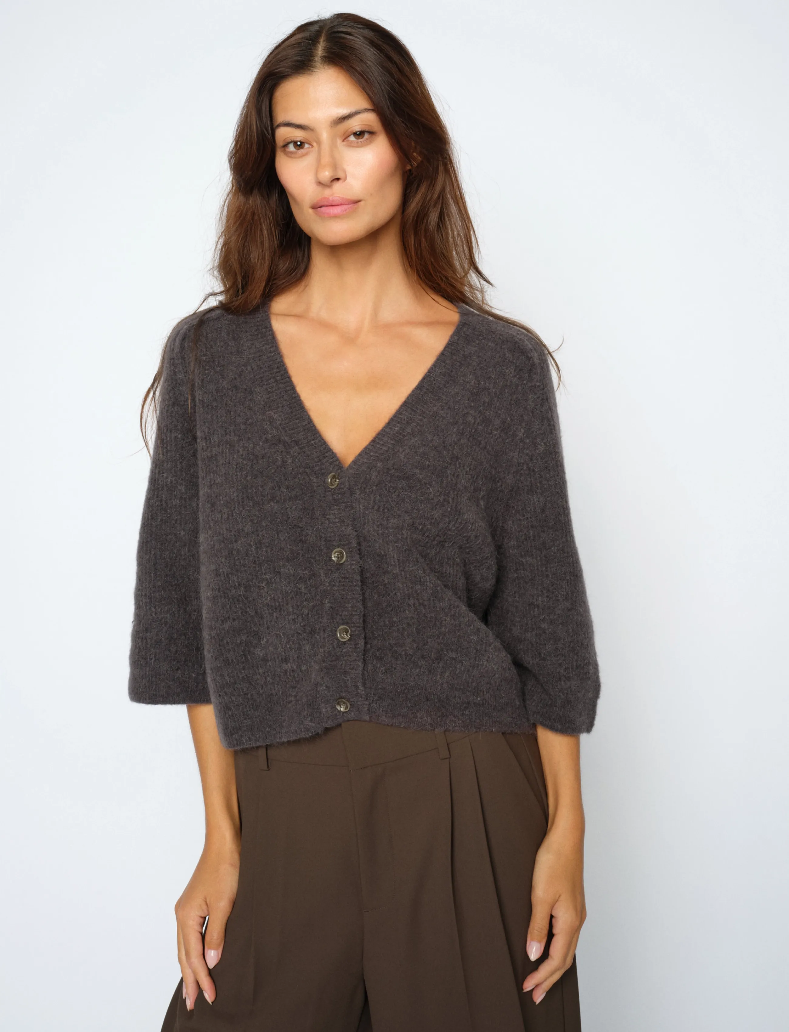 MOS MOSH Mmthora Lizet Knit Cardigan, XS, Knitwear, Grau - Cardigans, Frauen