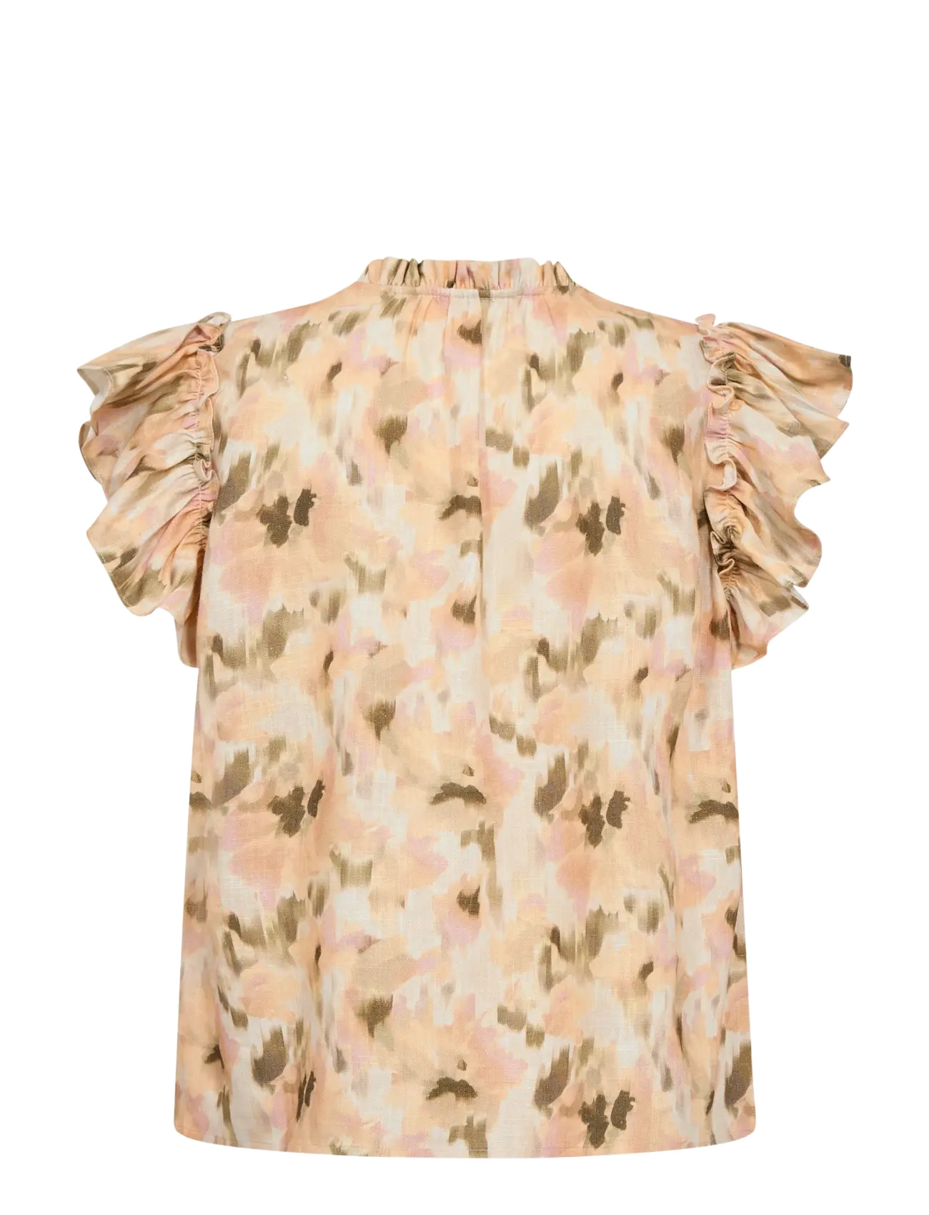 MOS MOSH - MMTea Flower Field Blouse - short-sleeved blouses - burnt olive - 2