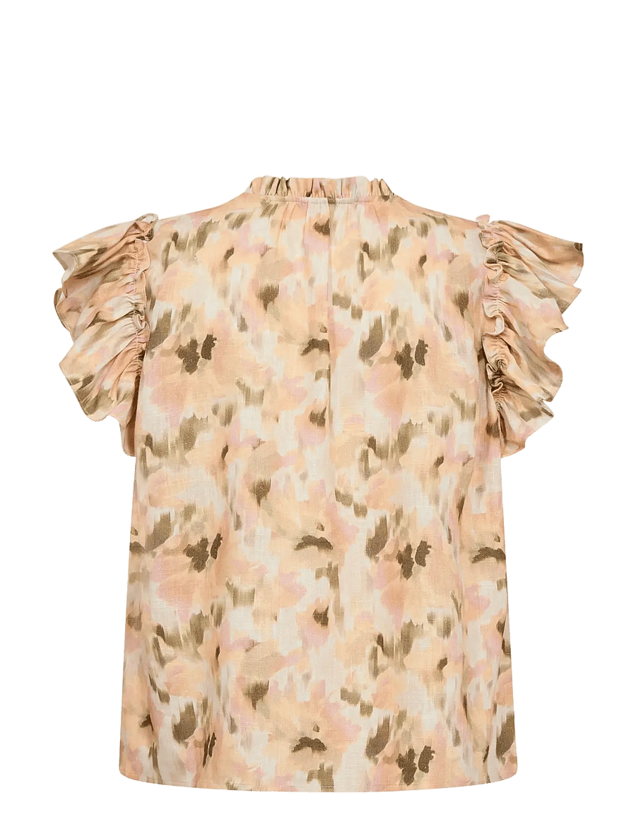 MOS MOSH - MMTea Flower Field Blouse - kurzärmelige blusen - burnt olive - 2