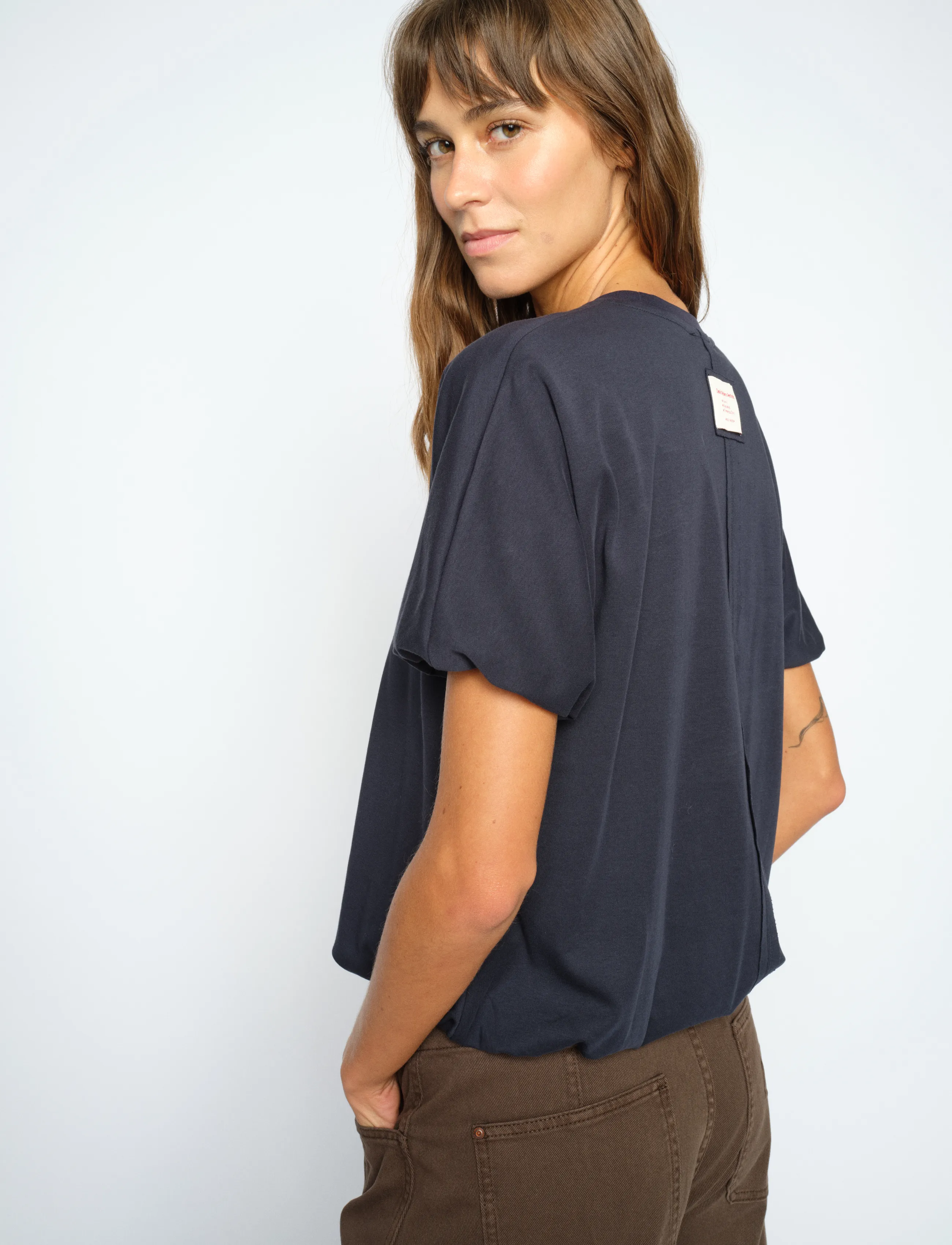 MOS MOSH - MMElli O-SS Balloon Tee - salute navy - 3