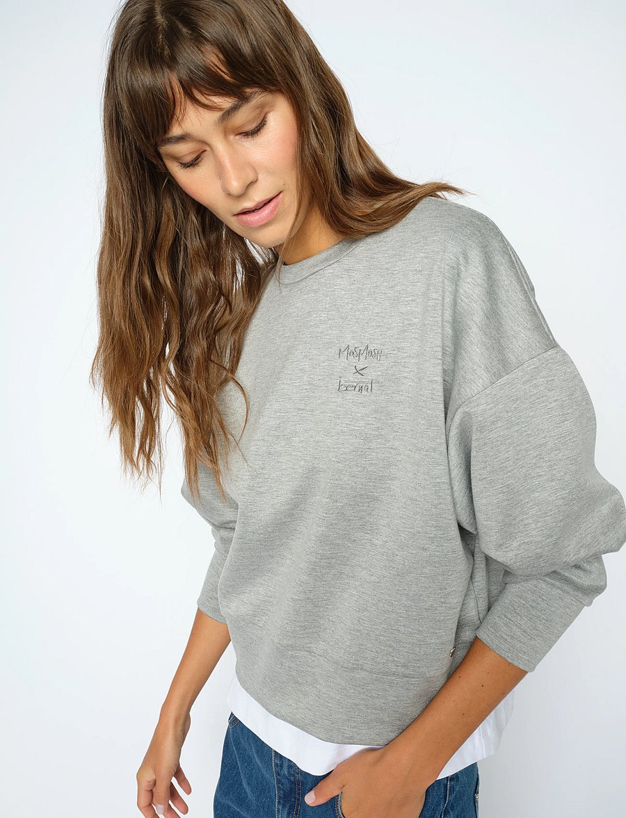 MOS MOSH - MMBernat O-LS Sweatshirt - sweatshirts - grey melange - 0