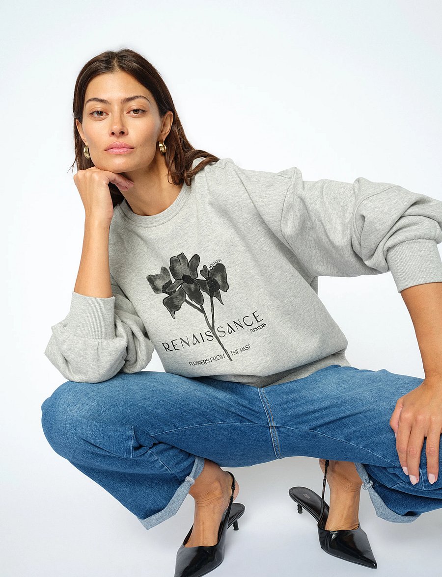 MOS MOSH - MMCandela O-LS Sweatshirt - sweatshirts - grey melange - 0