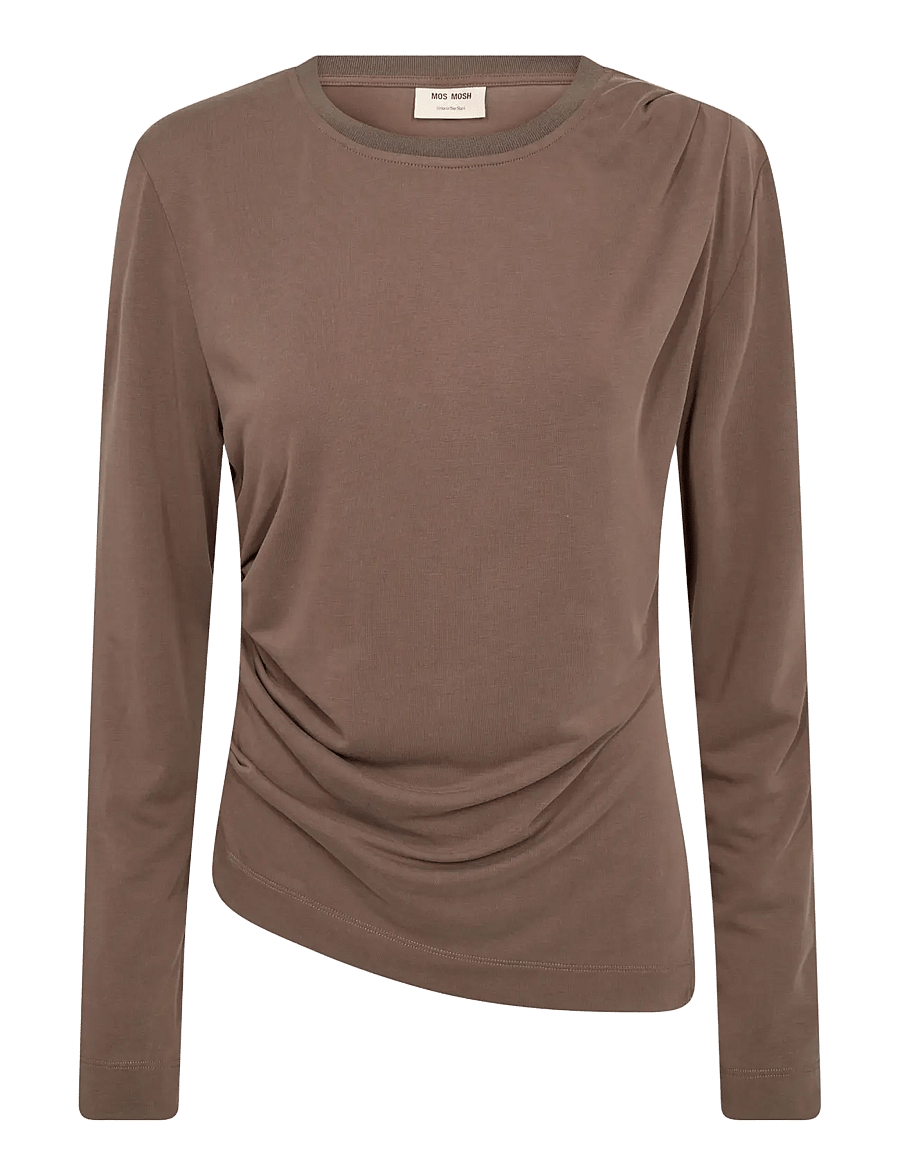 MOS MOSH - MMAmi O-LS Draped Tee - långärmade toppar - delicioso - 1