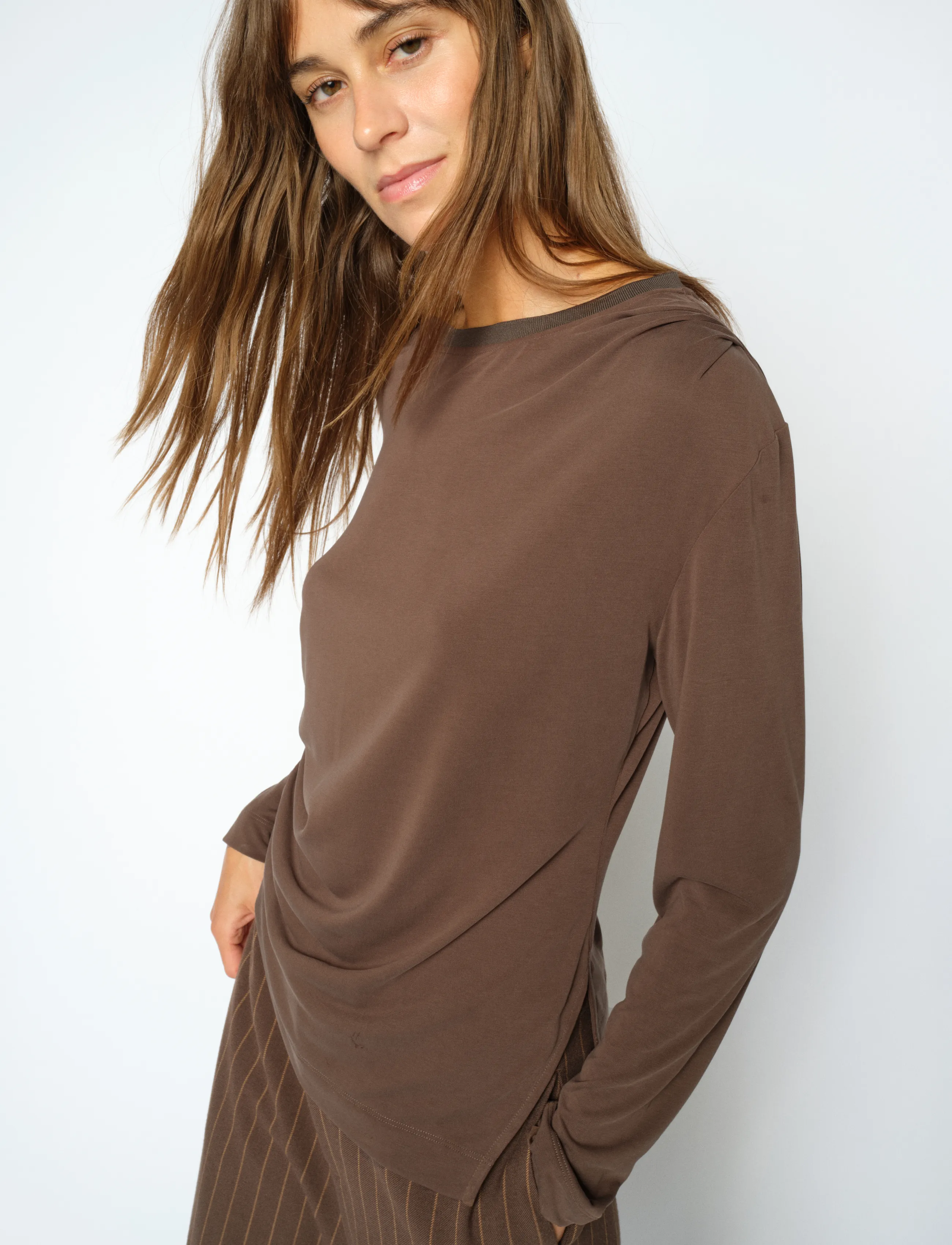 MOS MOSH - MMAmi O-LS Draped Tee - långärmade toppar - delicioso - 3