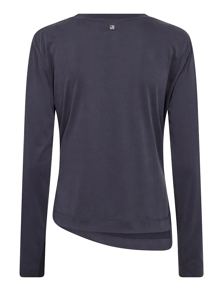 MOS MOSH - MMAmi O-LS Draped Tee - langärmlige tops - salute navy - 2