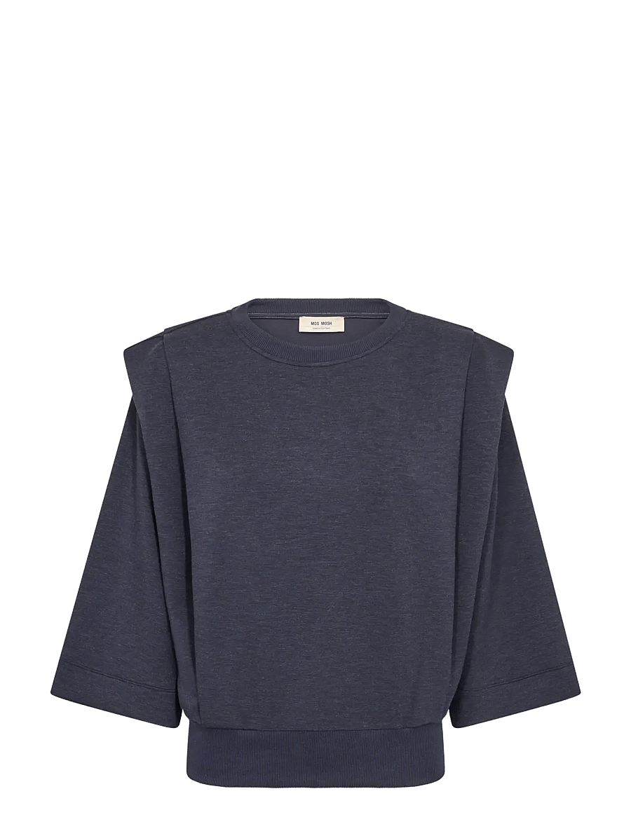 MOS MOSH - MMMae O-3/4 Sleeve Sweatshirt - moetrendid - salute navy - 1