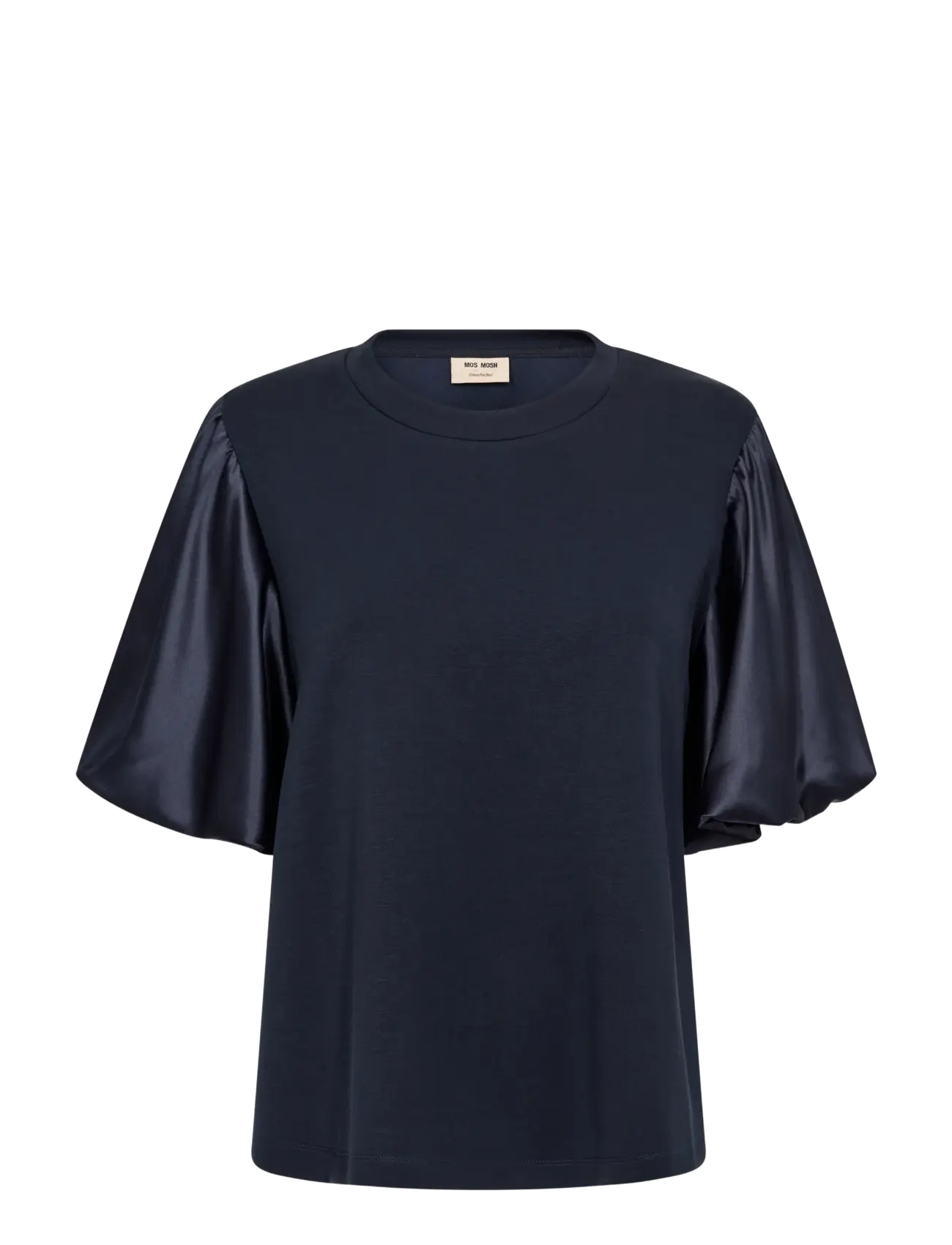 MOS MOSH MMDuba O-SS Satin Sweatshirt - Kläder - SALUTE NAVY / navy