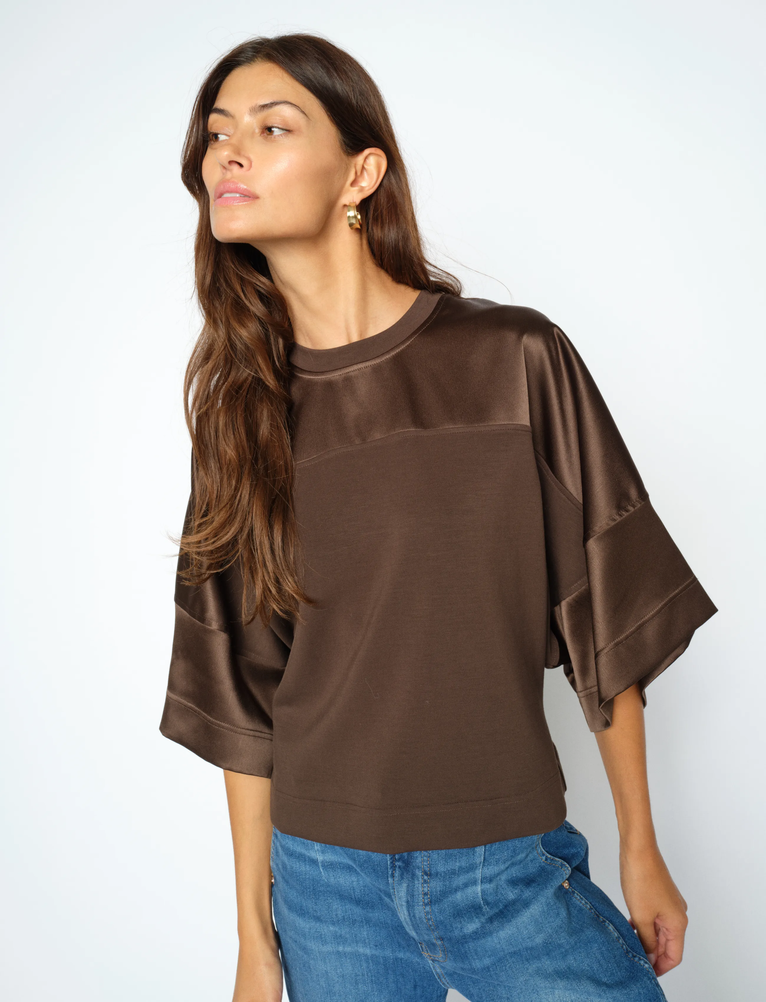 Mos Mosh Mmlela O-Ss Satin Sweatshirt dam – bild 2