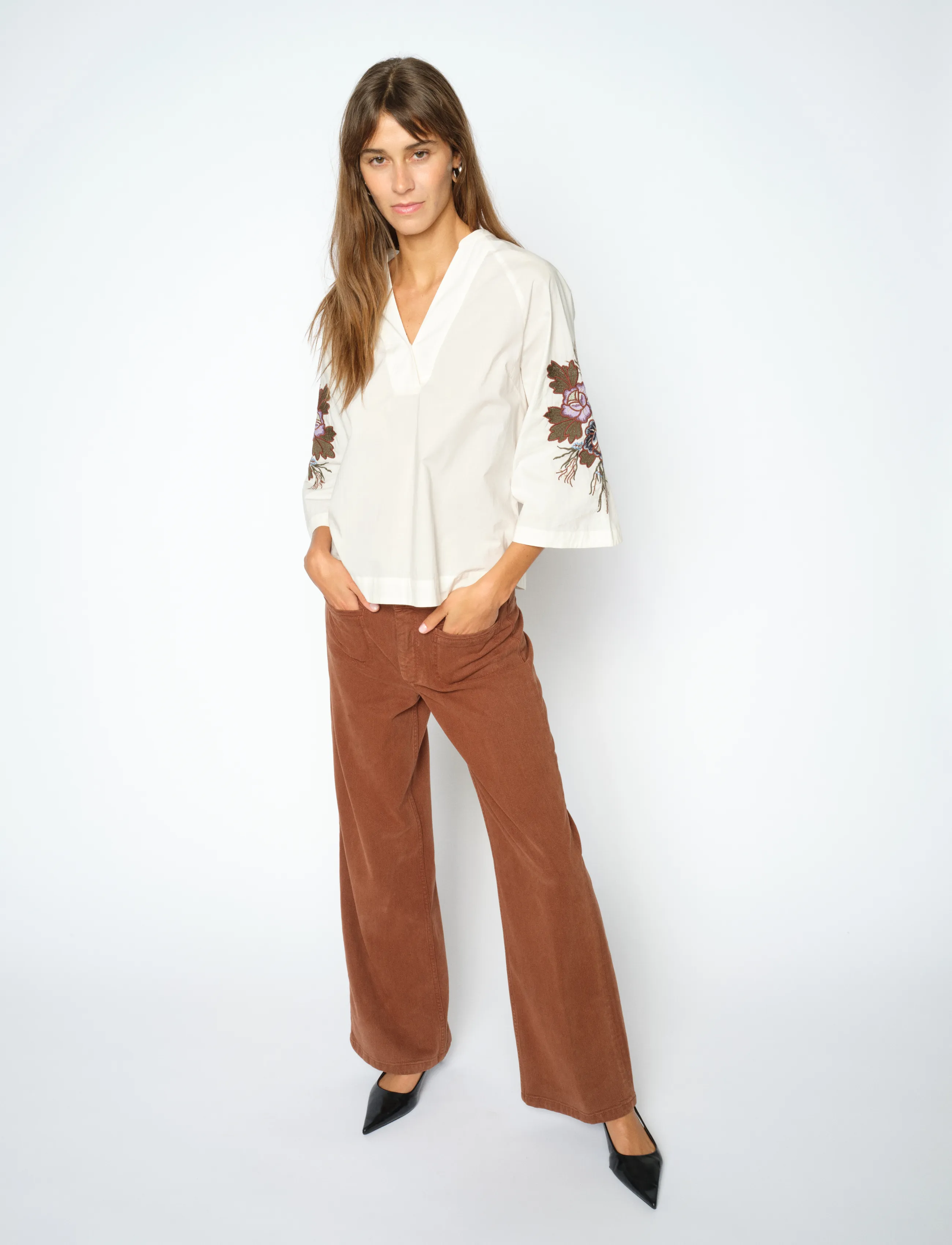 MOS MOSH - MMSoey Marbido Pant - bukser med brede ben - downtown brown - 3