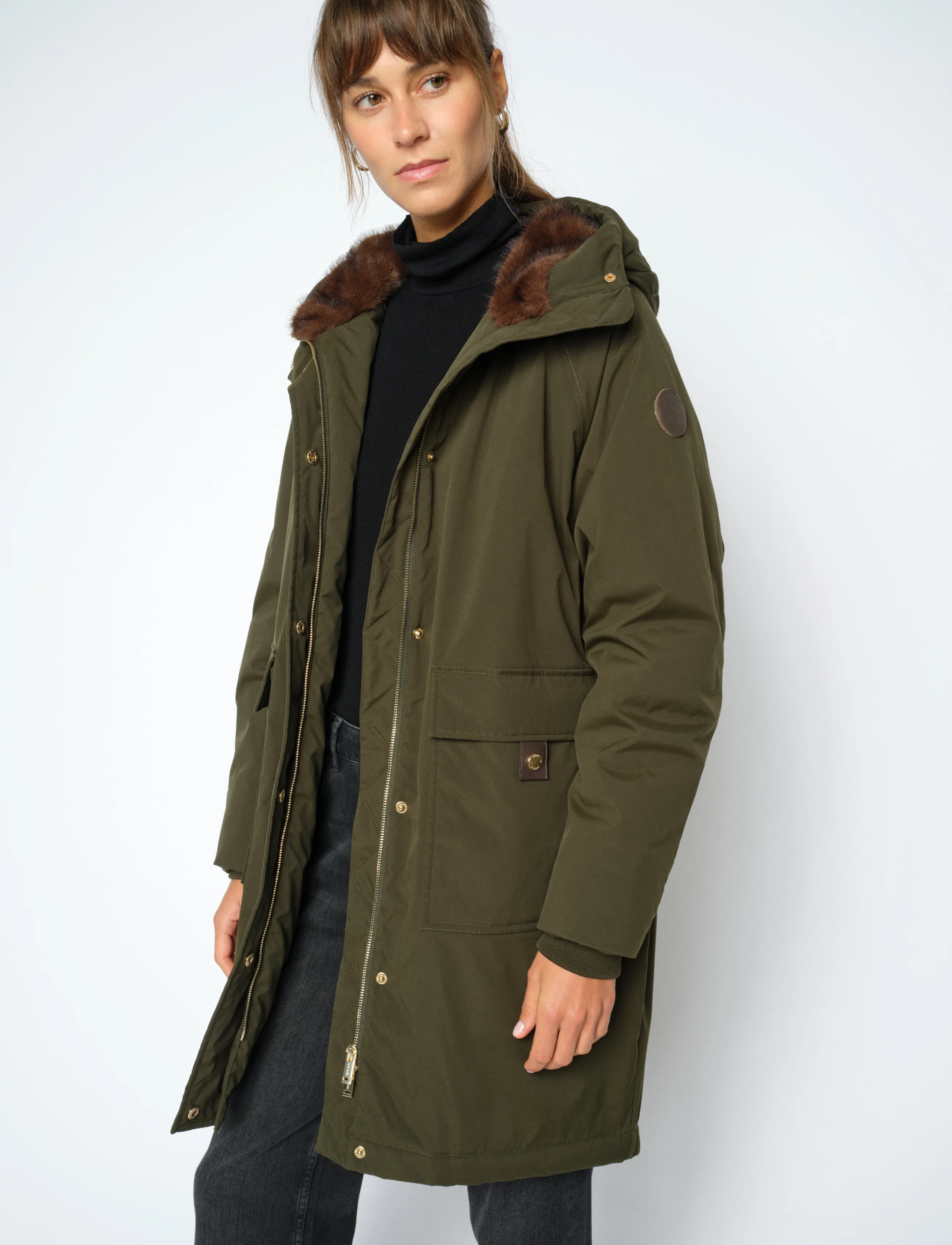 MOS MOSH MMCali Faux Fur Jacket - Parkas - ROSIN / khaki/green