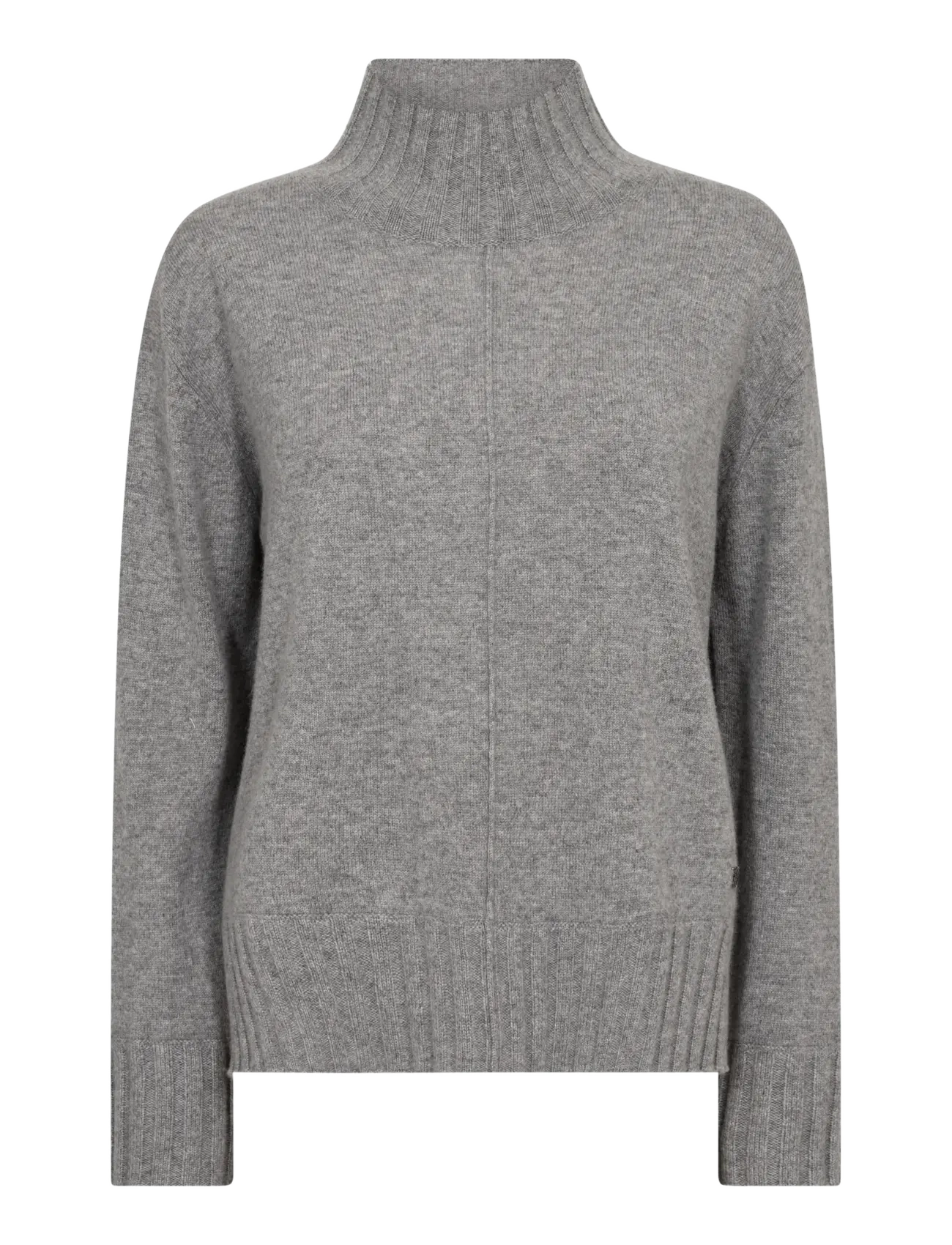 MOS MOSH MMAima Cashmere Highneck Knit - Inspiration - GREY MELANGE / grey