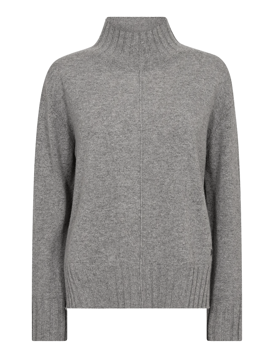 MOS MOSH - MMAima Cashmere Highneck Knit - kaschmir - grey melange - 1