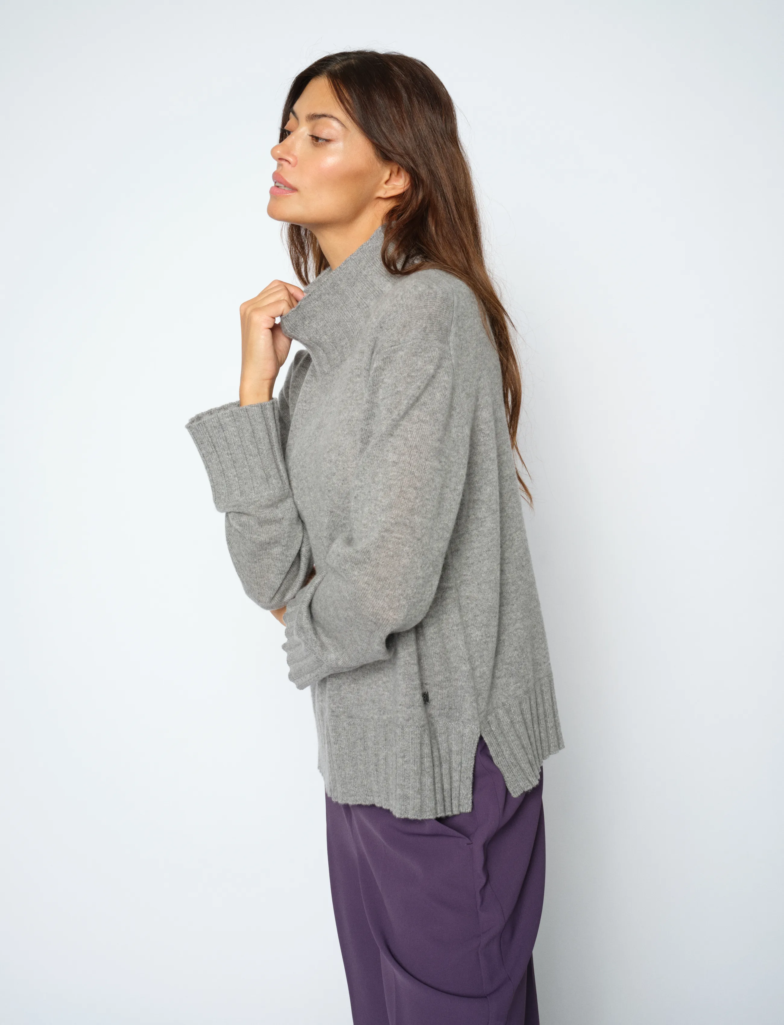MOS MOSH - MMAima Cashmere Highneck Knit - kaschmir - grey melange - 3