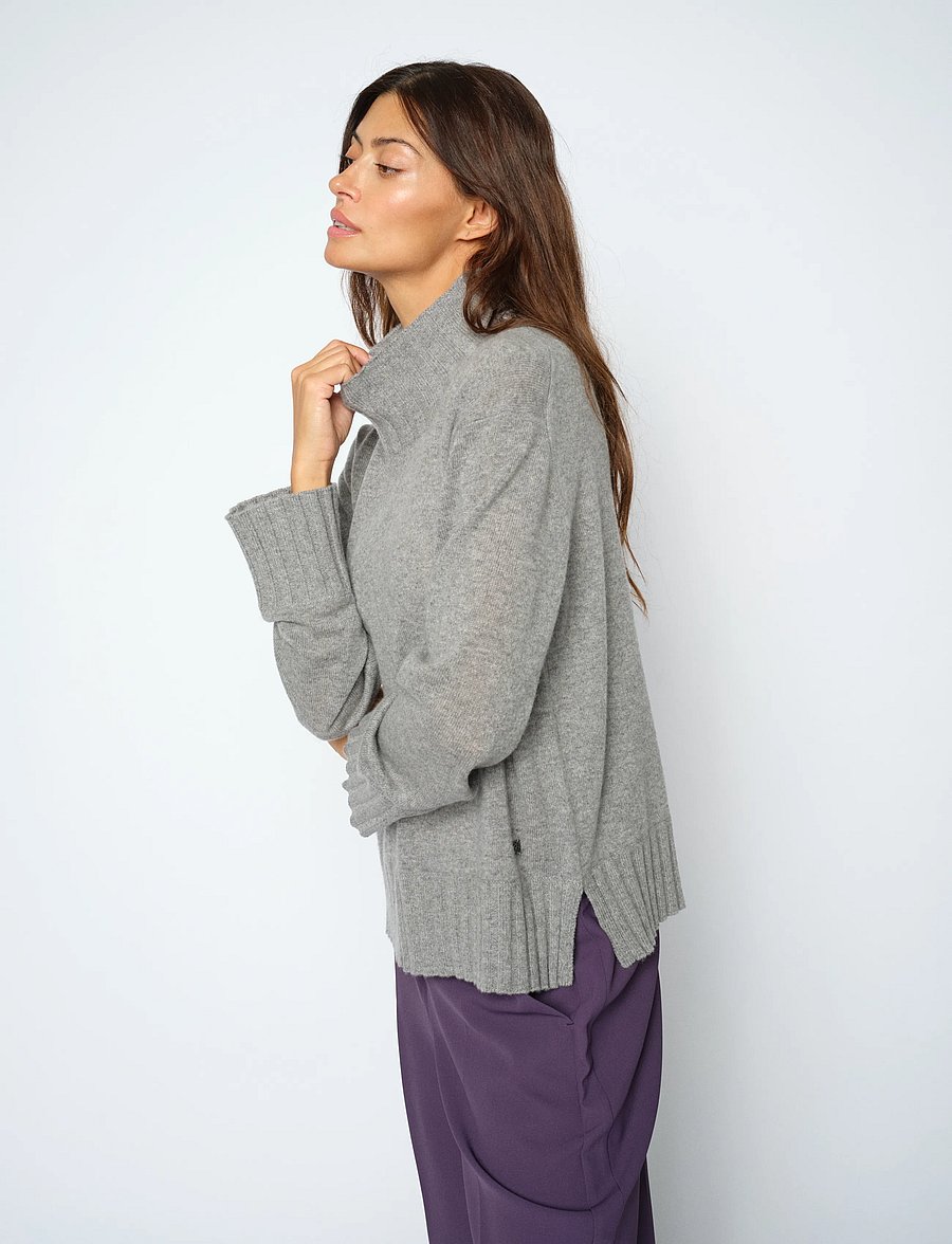 MOS MOSH - MMAima Cashmere Highneck Knit - kaschmir - grey melange - 3
