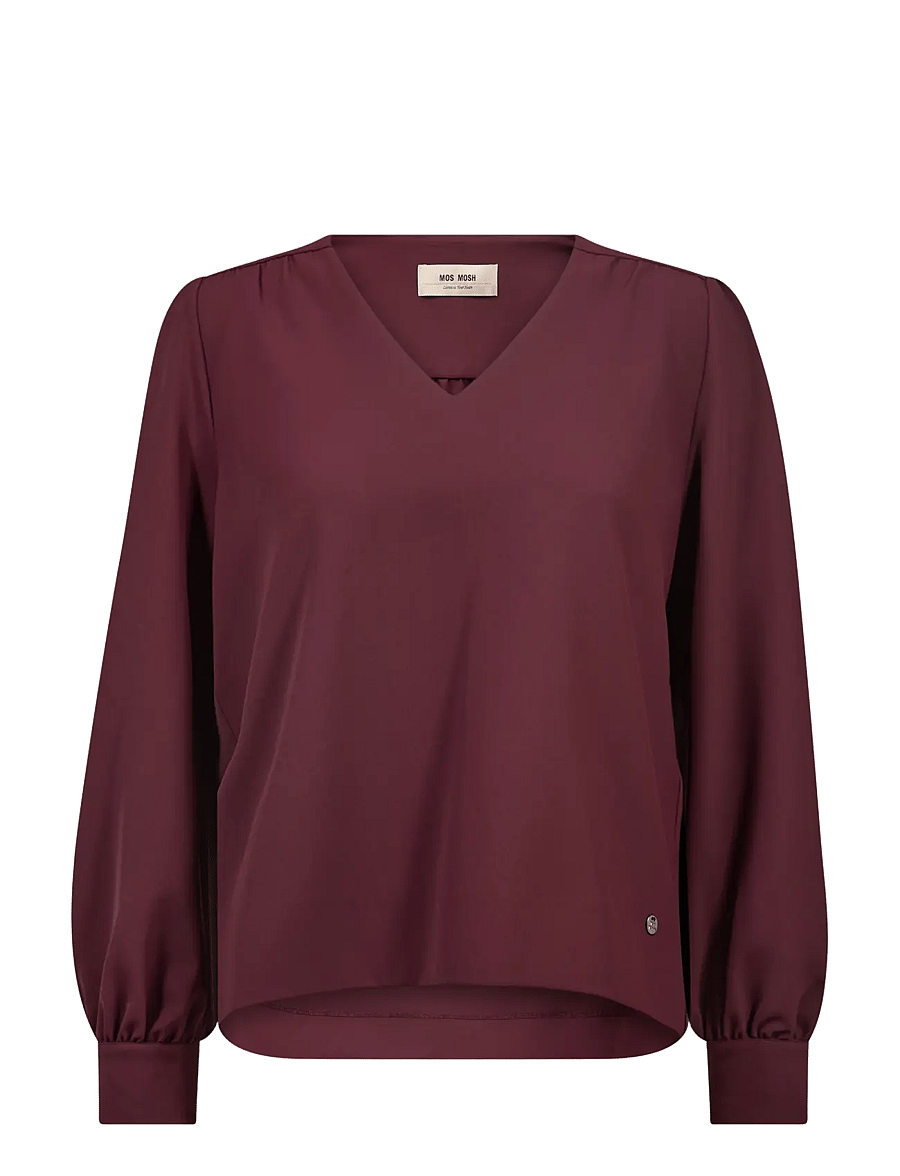 MOS MOSH - MMKylie Miley Blouse - långärmade blusar - port royale - 1