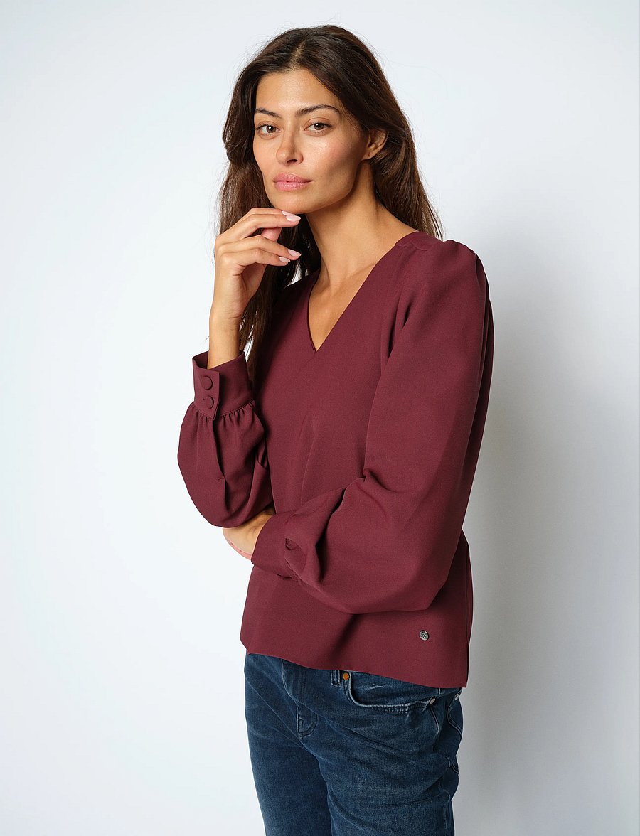 MOS MOSH - MMKylie Miley Blouse - långärmade blusar - port royale - 3