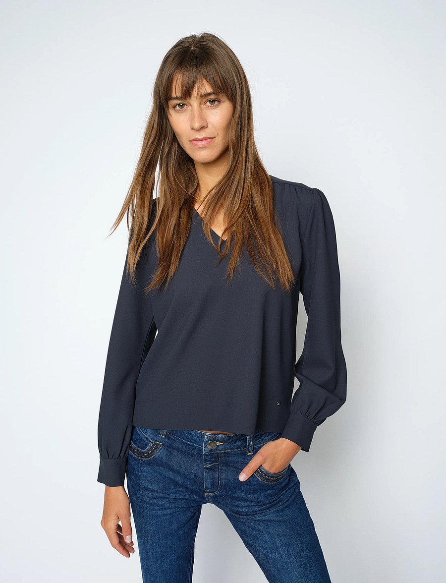 MOS MOSH - MMKylie Miley Blouse - langärmelige blusen - salute navy - 0