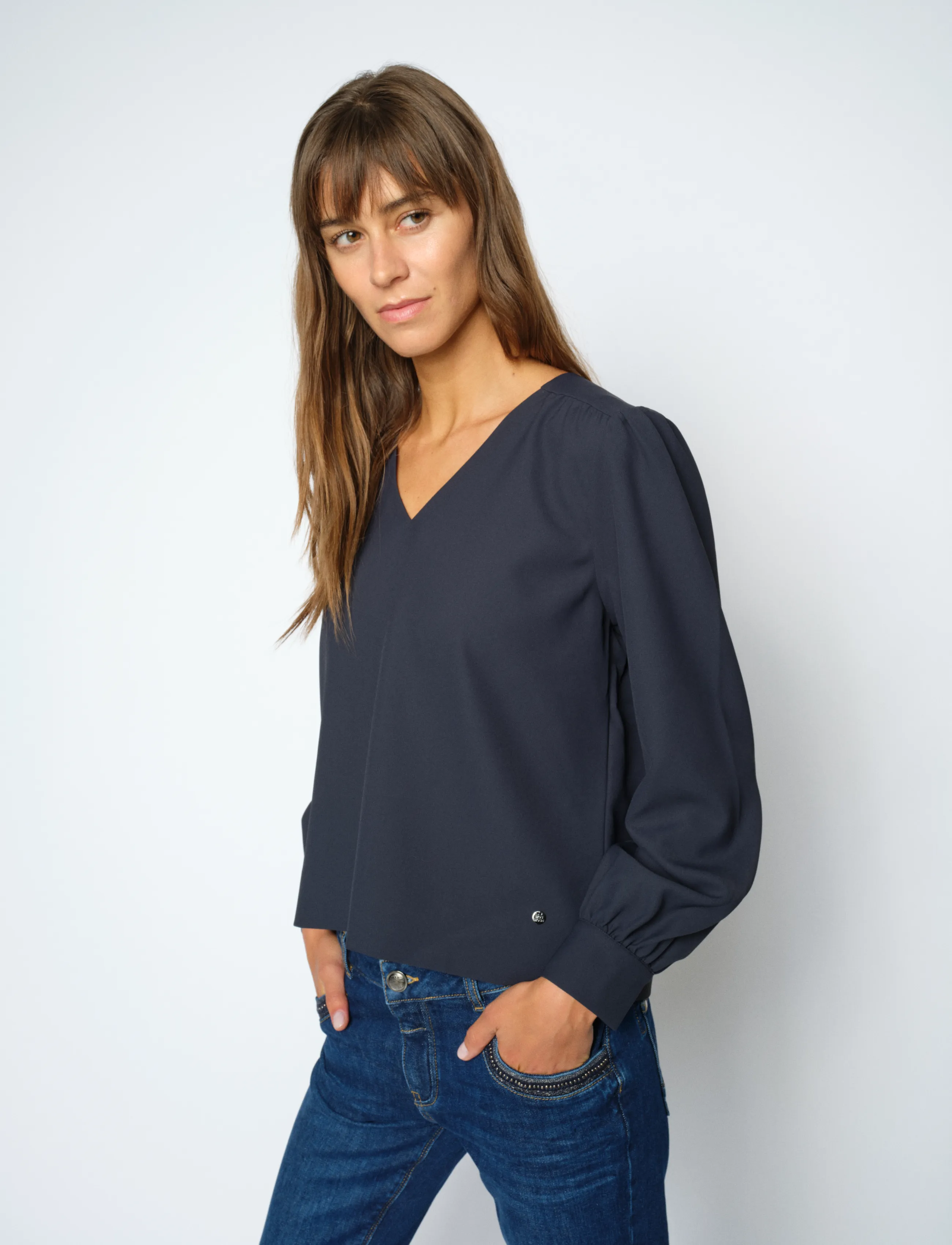 MOS MOSH - MMKylie Miley Blouse - langärmelige blusen - salute navy - 3