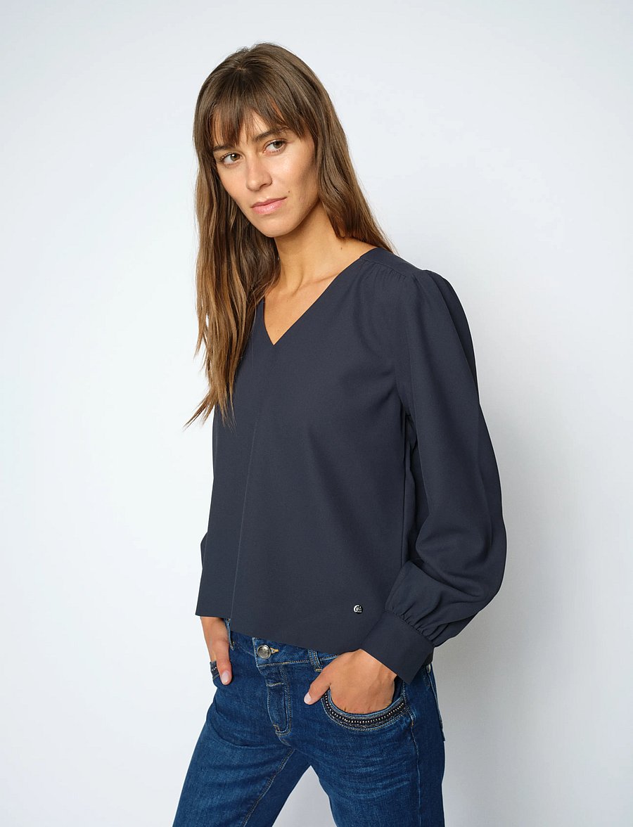 MOS MOSH - MMKylie Miley Blouse - langärmelige blusen - salute navy - 3