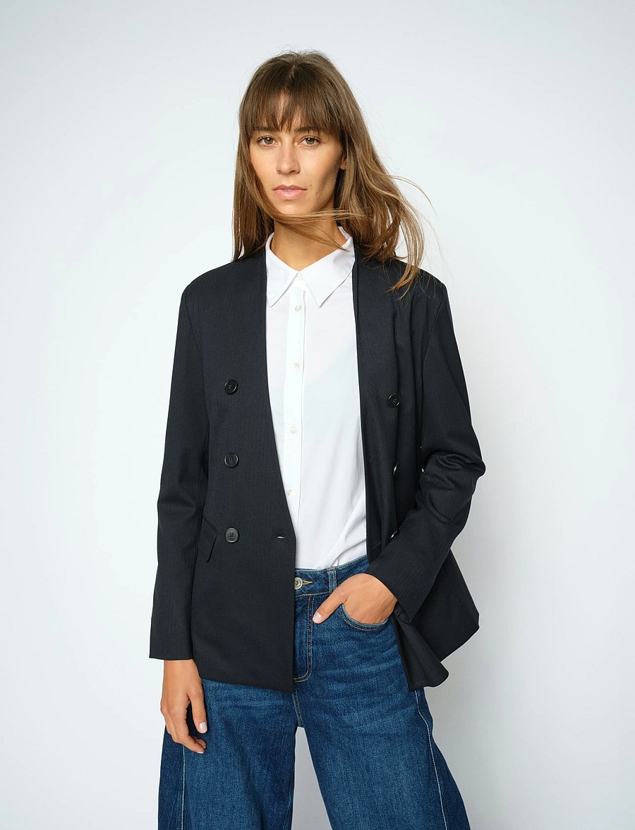 MOS MOSH - MMSilvi Caro Blazer - kaherealised pintsakud - salute navy - 0