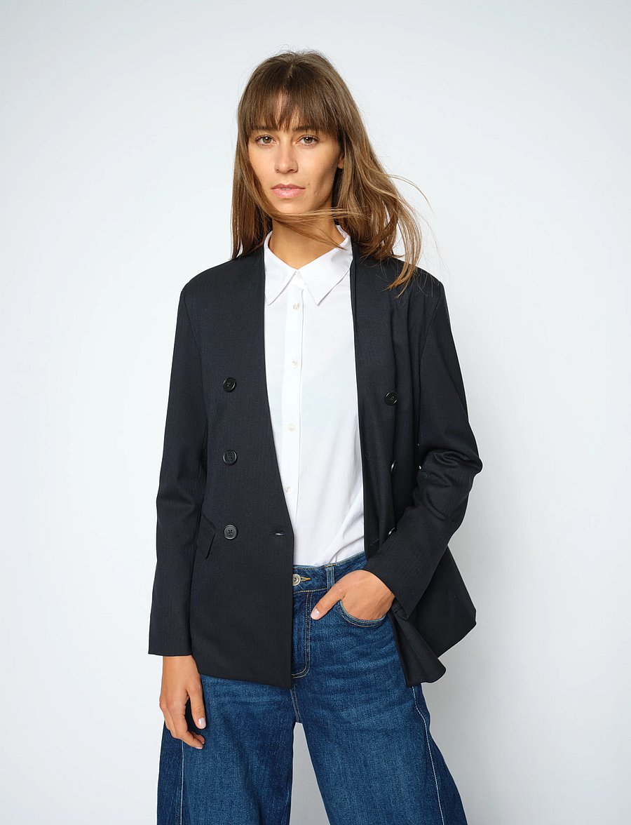 MOS MOSH - MMSilvi Caro Blazer - kaherealised pintsakud - salute navy - 3