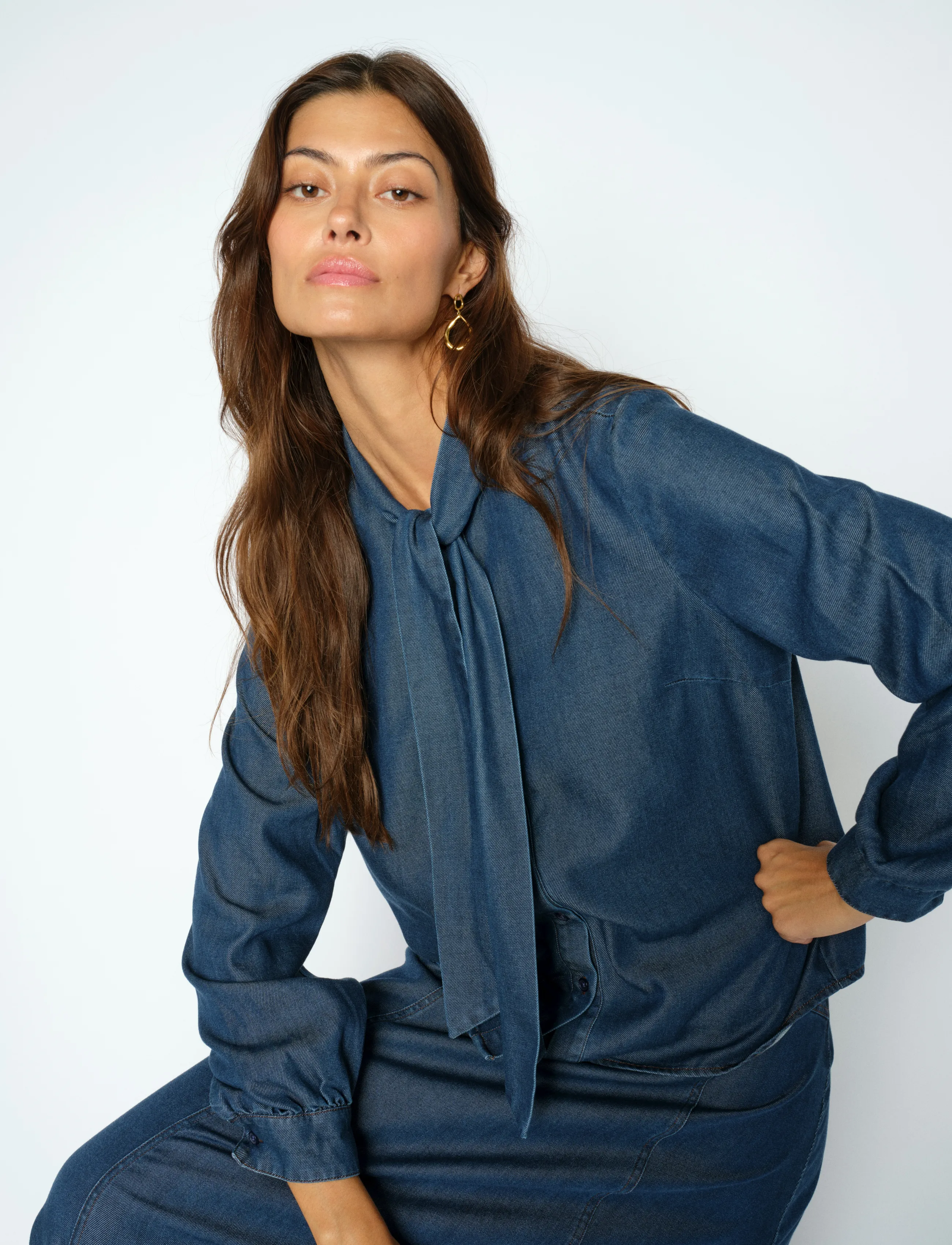 MOS MOSH - MMPaloma Lio Shirt - langærmede skjorter - dark blue - 4