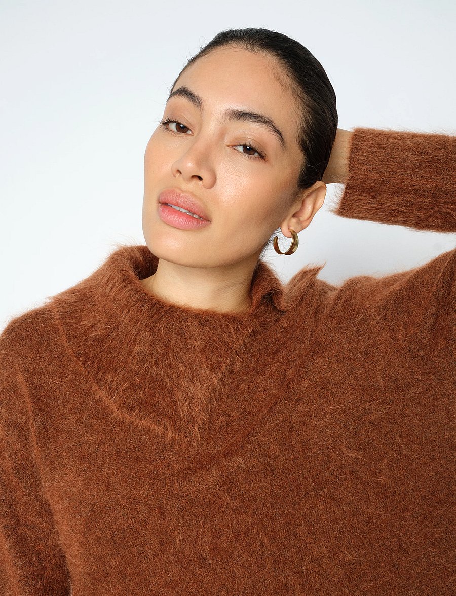 MOS MOSH - MMKatri Alila Mohair Knit - pullover - downtown brown - 0