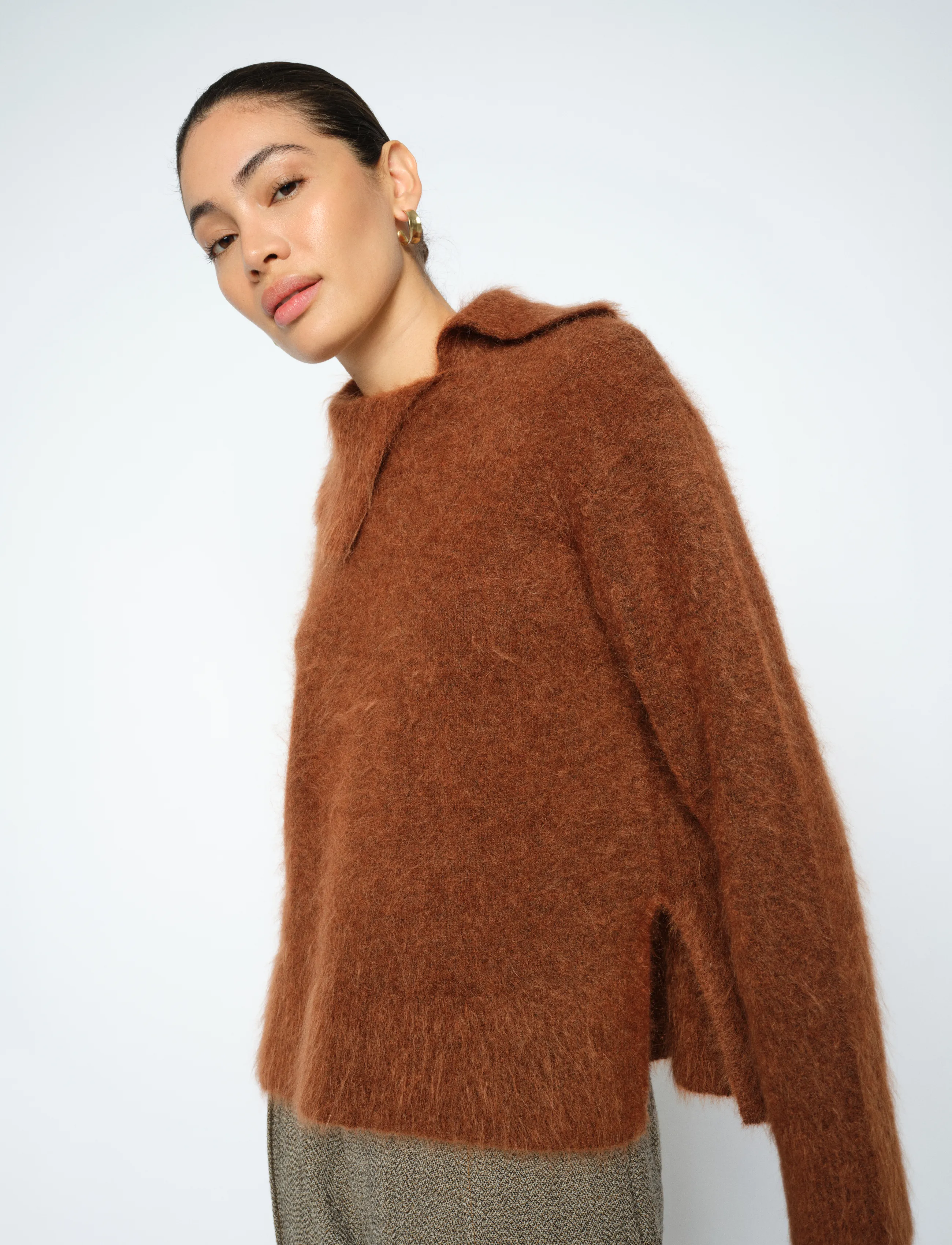 MOS MOSH - MMKatri Alila Mohair Knit - kampsunid - downtown brown - 3