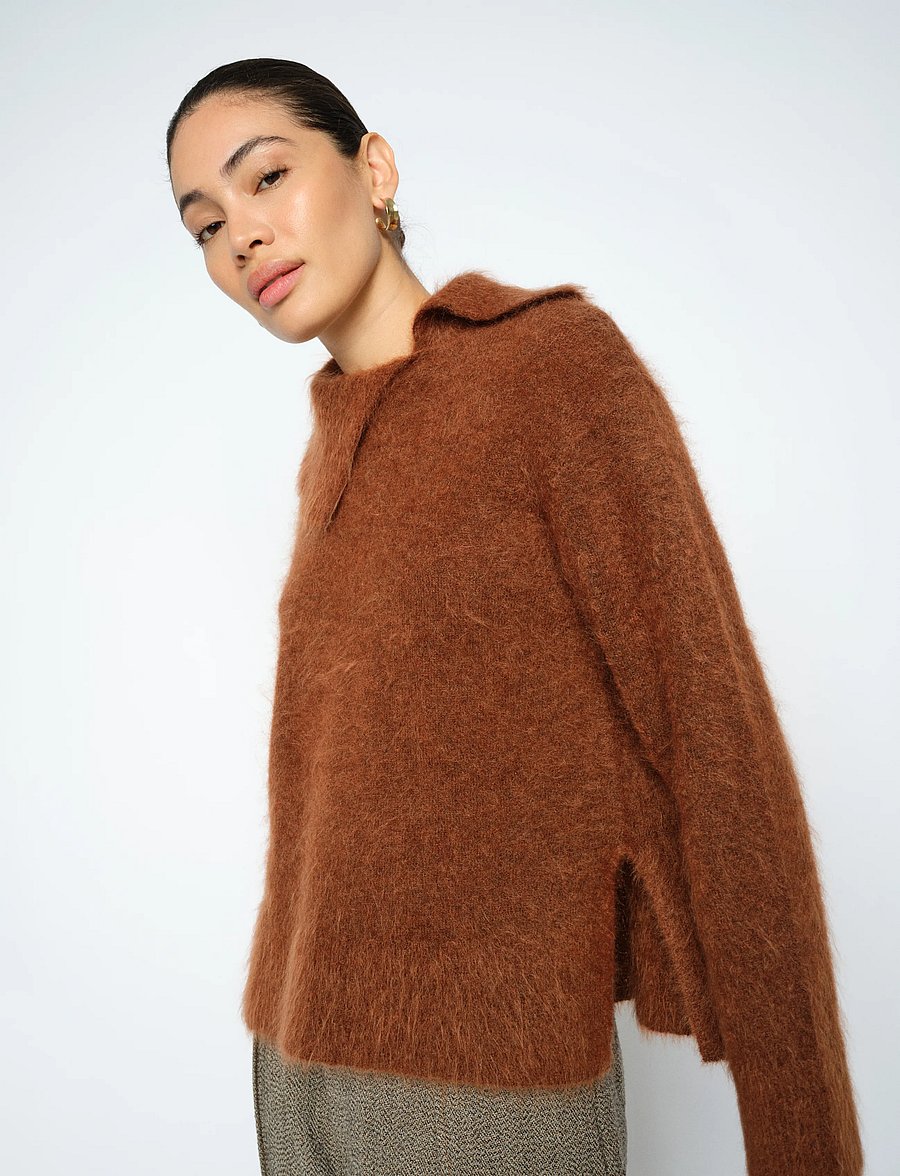 MOS MOSH - MMKatri Alila Mohair Knit - pullover - downtown brown - 3